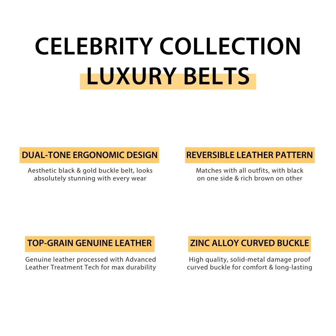 Italian Leather Reversible Black & Brown Belt For Men with Black & Gold Buckle (Leather Texture: Viper) - Image 5