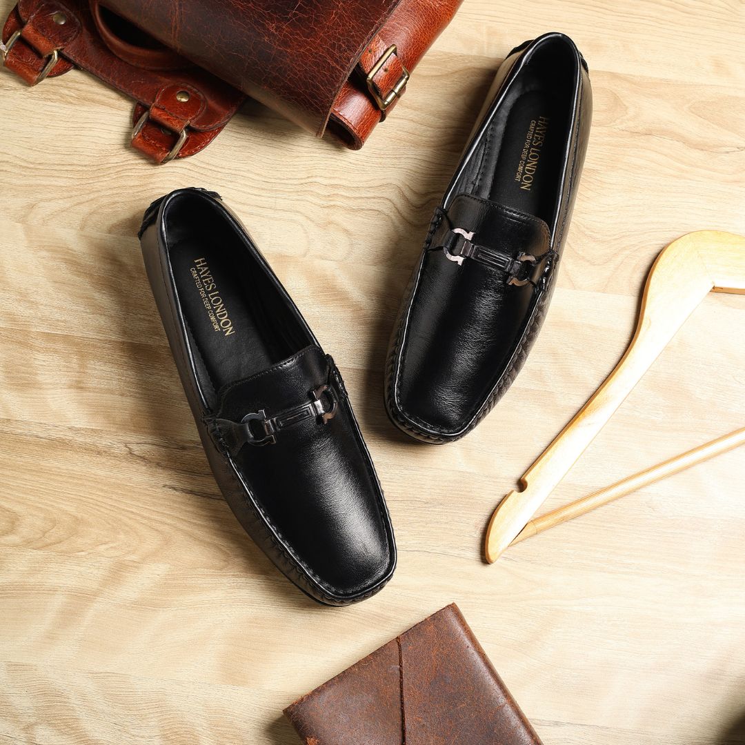 Belfort Driving Loafers – Black Plain Genuine Leather Men’s Shoes - Image 12