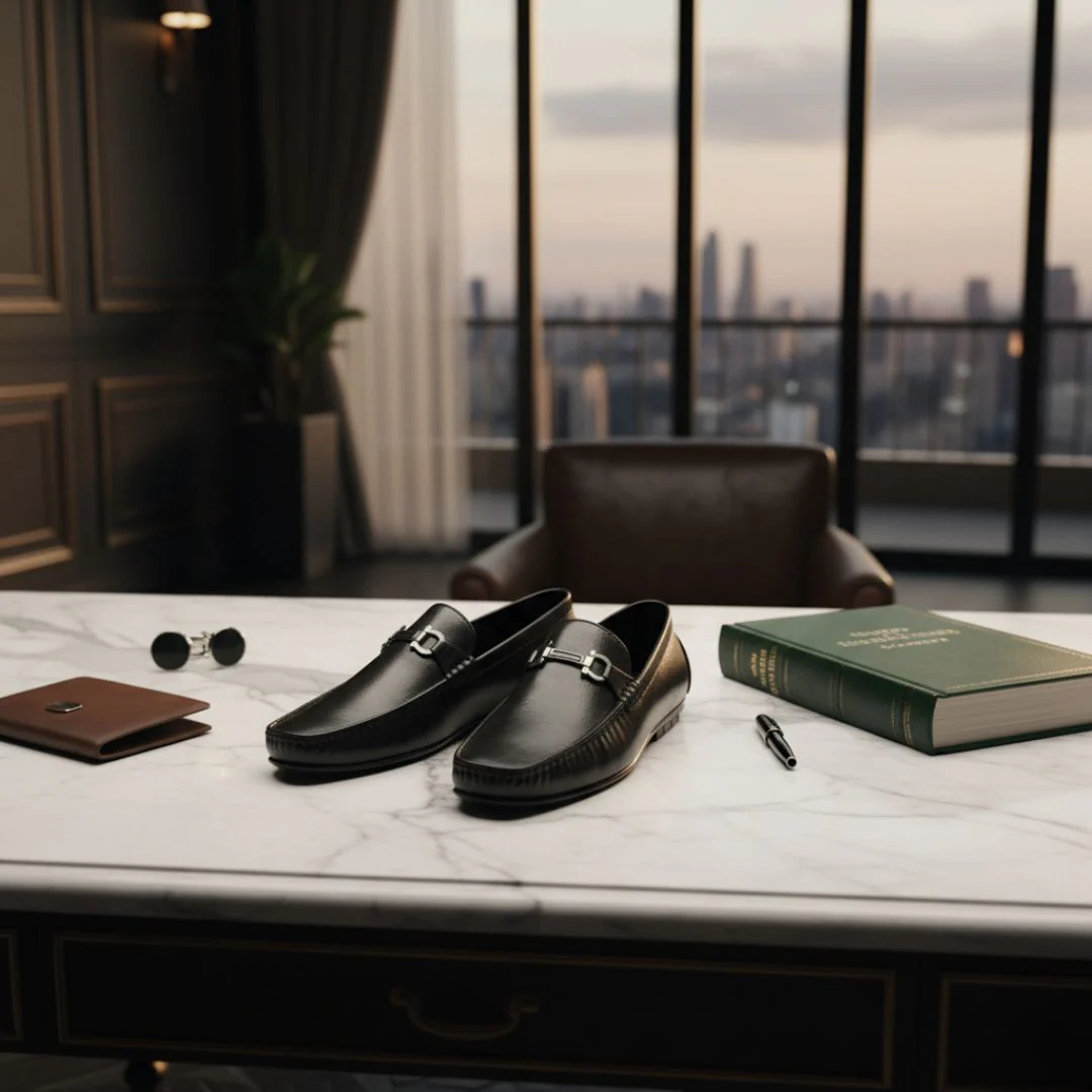 Belfort Driving Loafers – Black Plain Genuine Leather Men’s Shoes - Image 14
