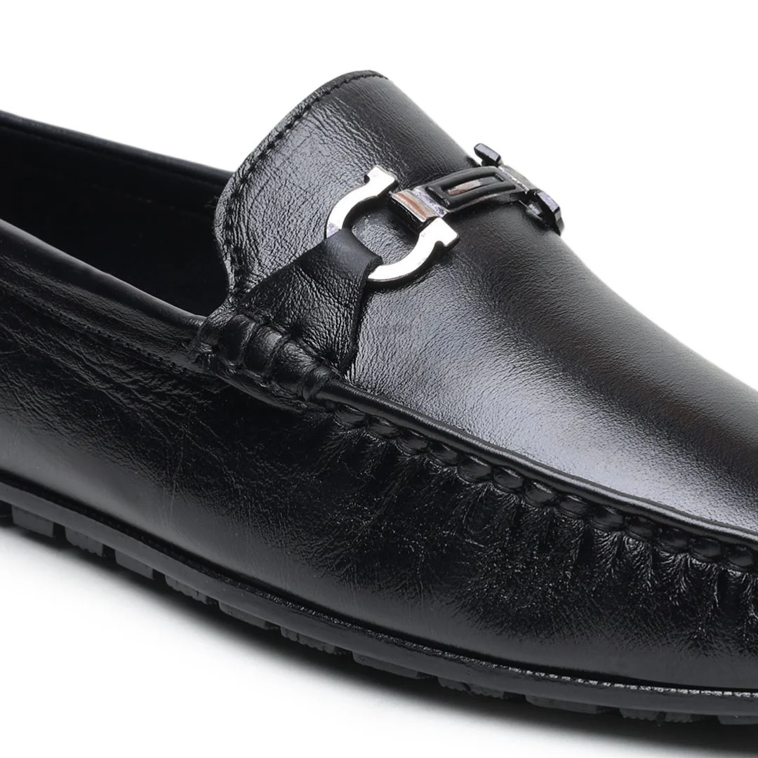 Belfort Driving Loafers – Black Plain Genuine Leather Men’s Shoes - Image 8