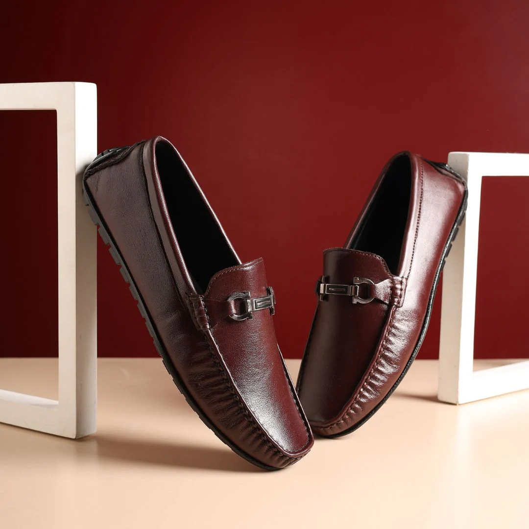 Belfort Driving Loafers – Brown Plain Genuine Leather Men’s Shoes - Image 10