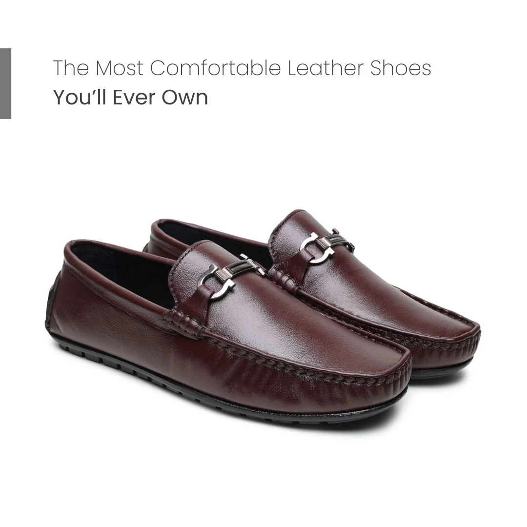Belfort Driving Loafers – Brown Plain Genuine Leather Men’s Shoes - Image 4