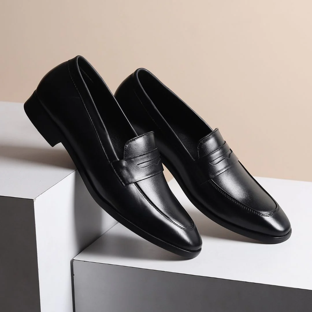 Belmonte Black Formal Penny Loafers for Men – Genuine Leather Slip-On Shoes for Office & Party Wear - Image 12