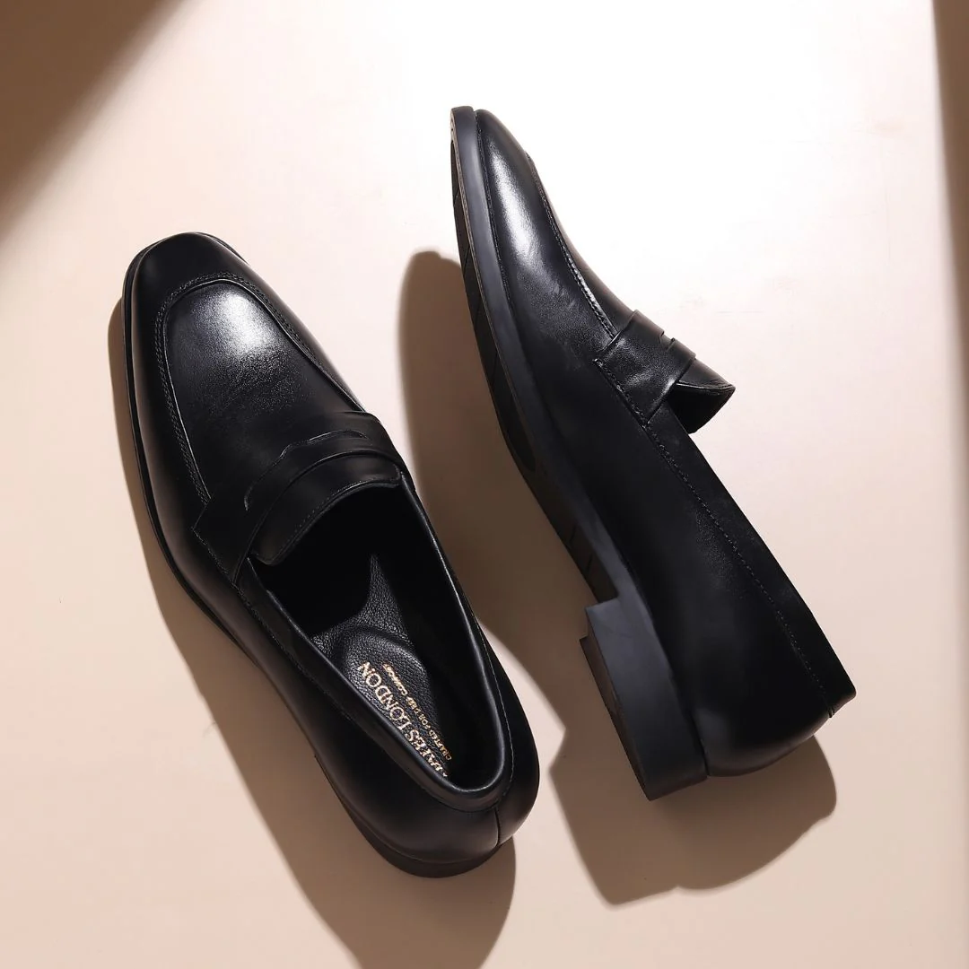 Belmonte Black Formal Penny Loafers for Men – Genuine Leather Slip-On Shoes for Office & Party Wear - Image 13