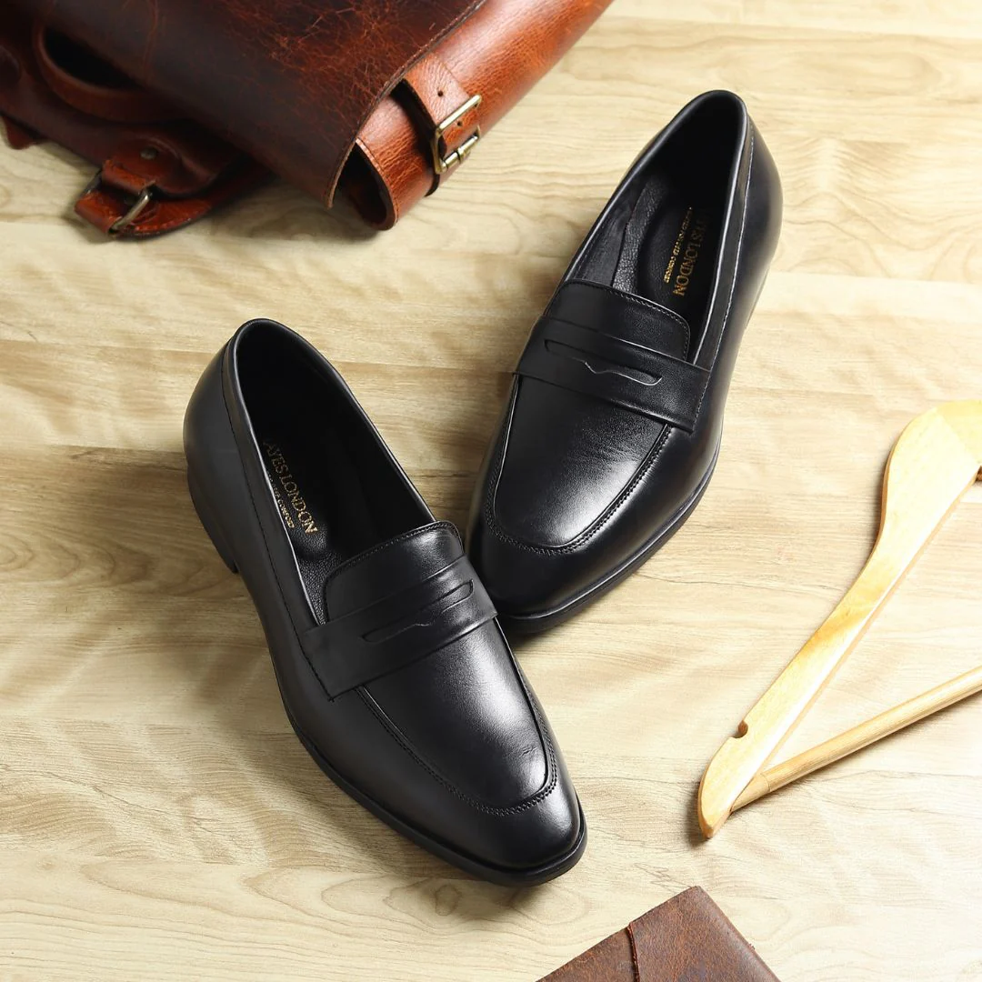 Belmonte Black Formal Penny Loafers for Men – Genuine Leather Slip-On Shoes for Office & Party Wear - Image 14