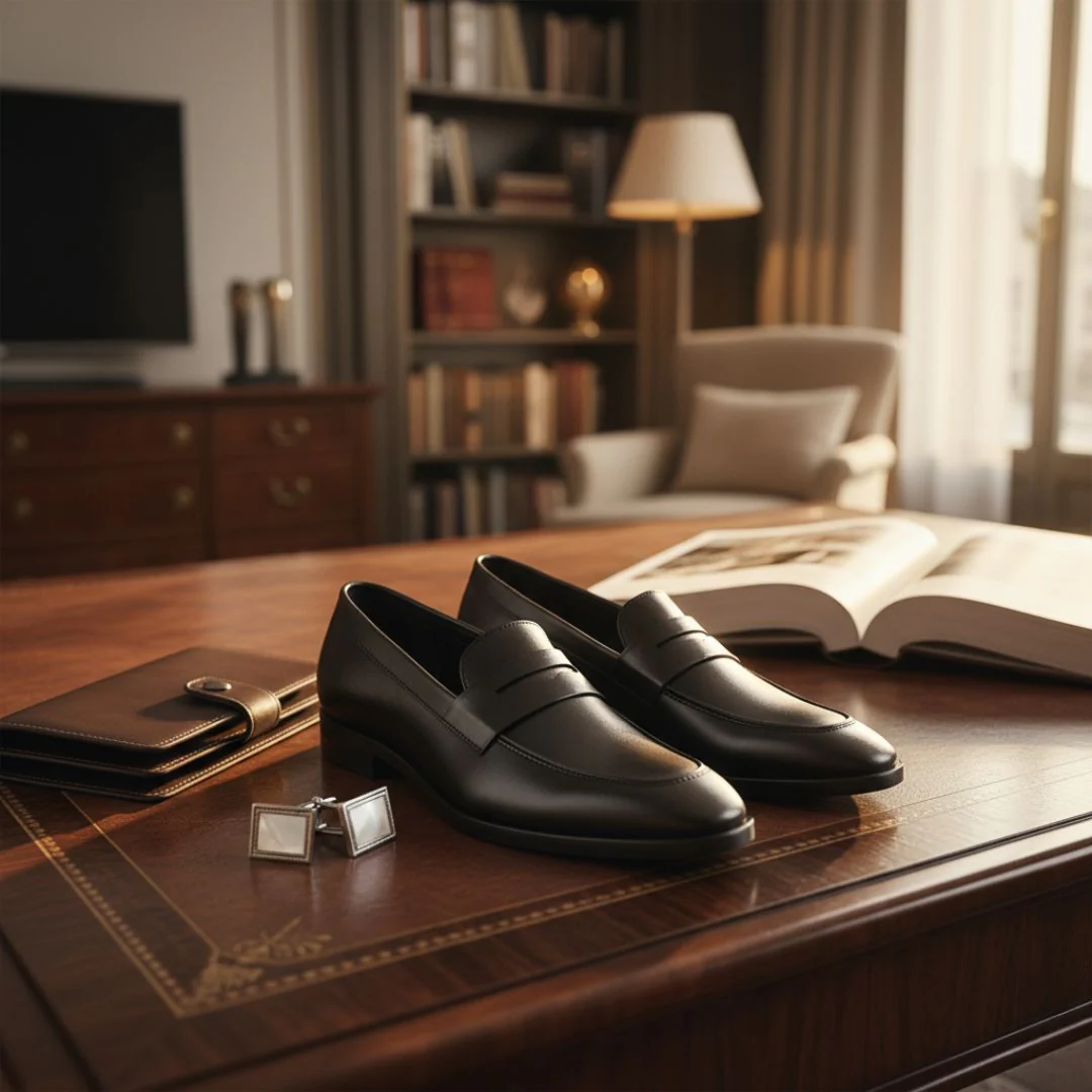 Belmonte Black Formal Penny Loafers for Men – Genuine Leather Slip-On Shoes for Office & Party Wear - Image 15