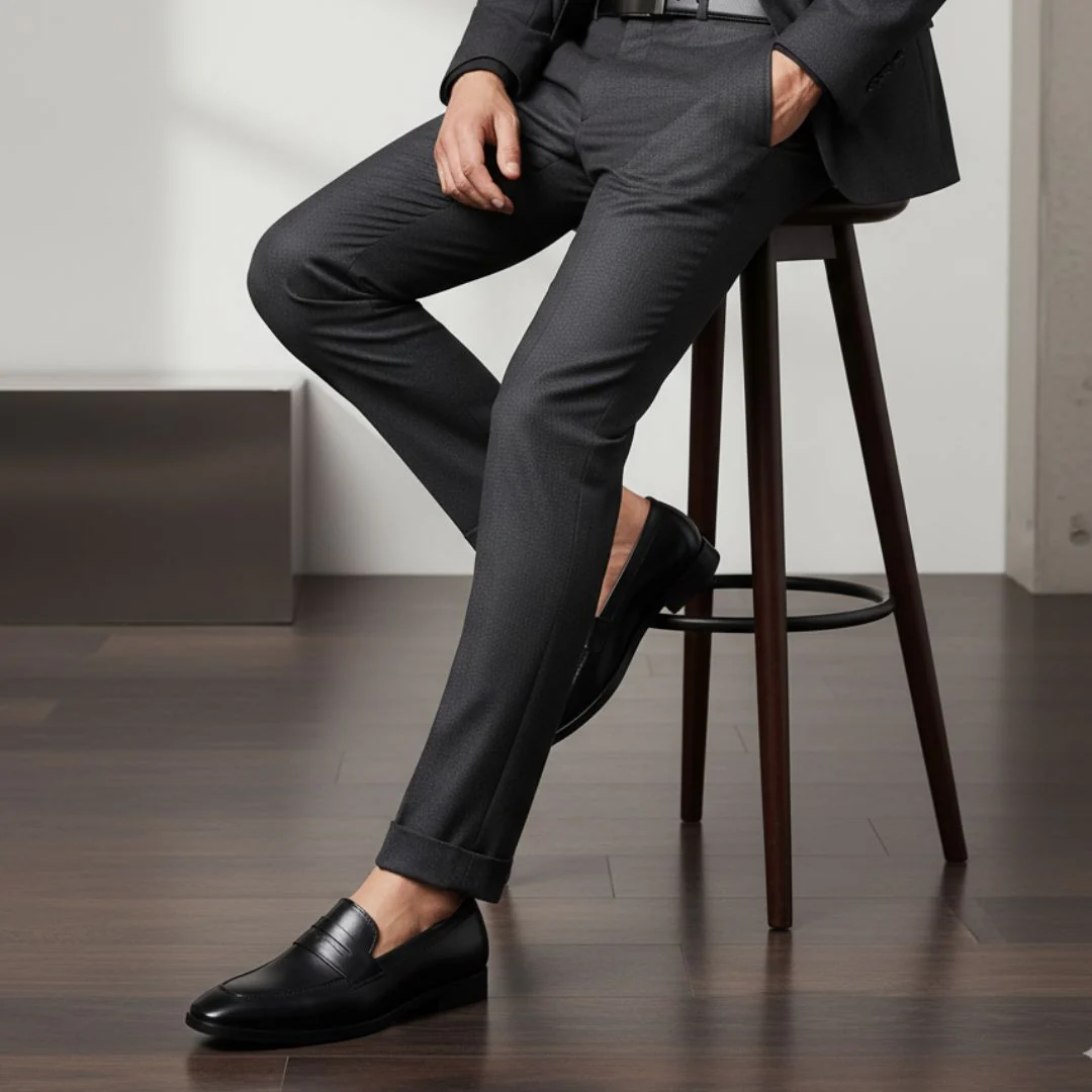 Belmonte Black Formal Penny Loafers for Men – Genuine Leather Slip-On Shoes for Office & Party Wear - Image 3