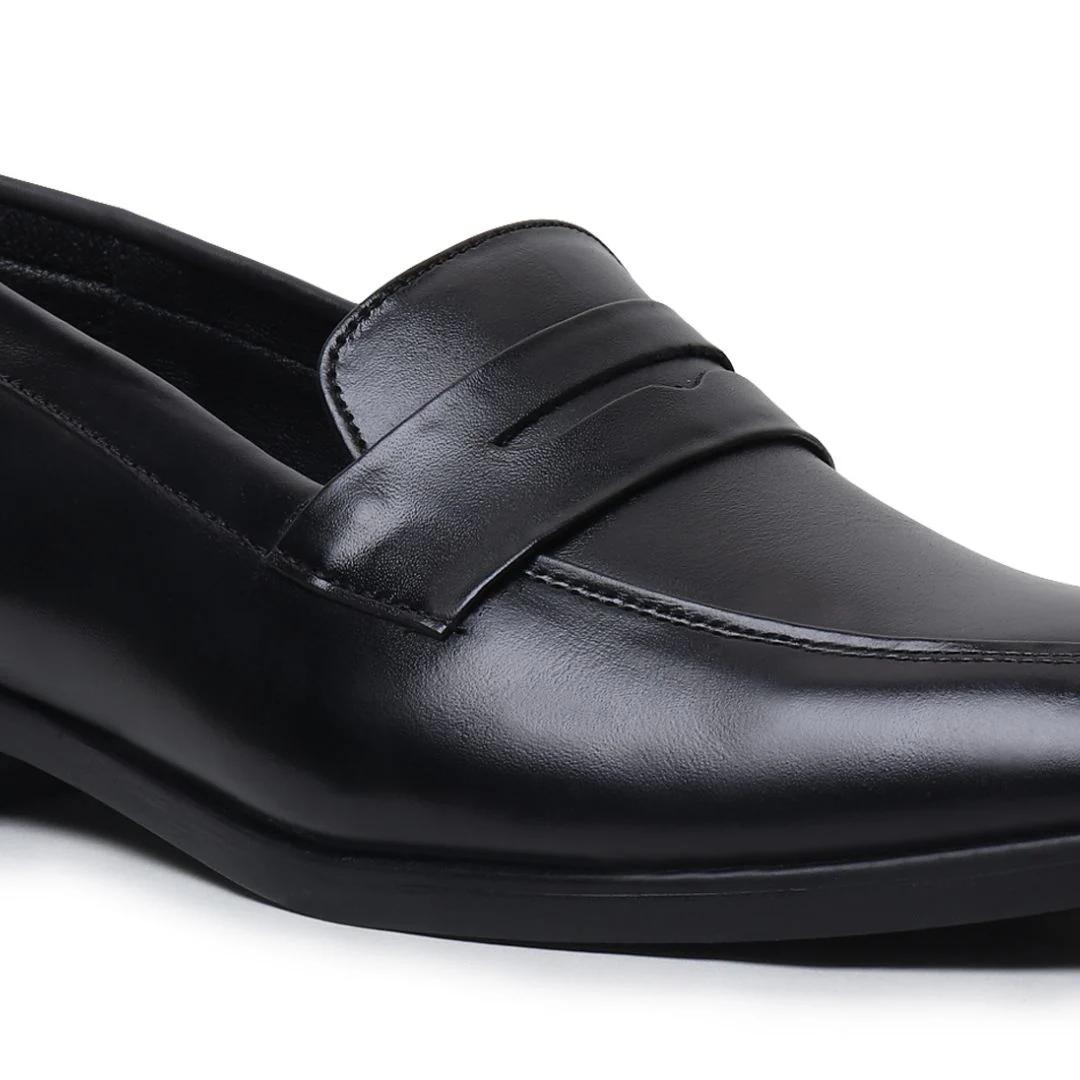 Belmonte Black Formal Penny Loafers for Men – Genuine Leather Slip-On Shoes for Office & Party Wear - Image 9
