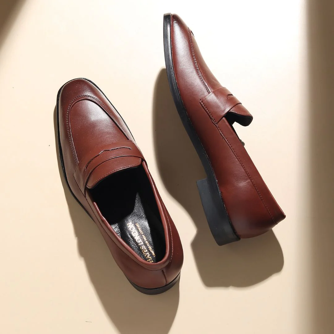 Belmonte Brown Formal Penny Loafers for Men – Genuine Leather Slip-On Shoes for Office & Party Wear - Image 13