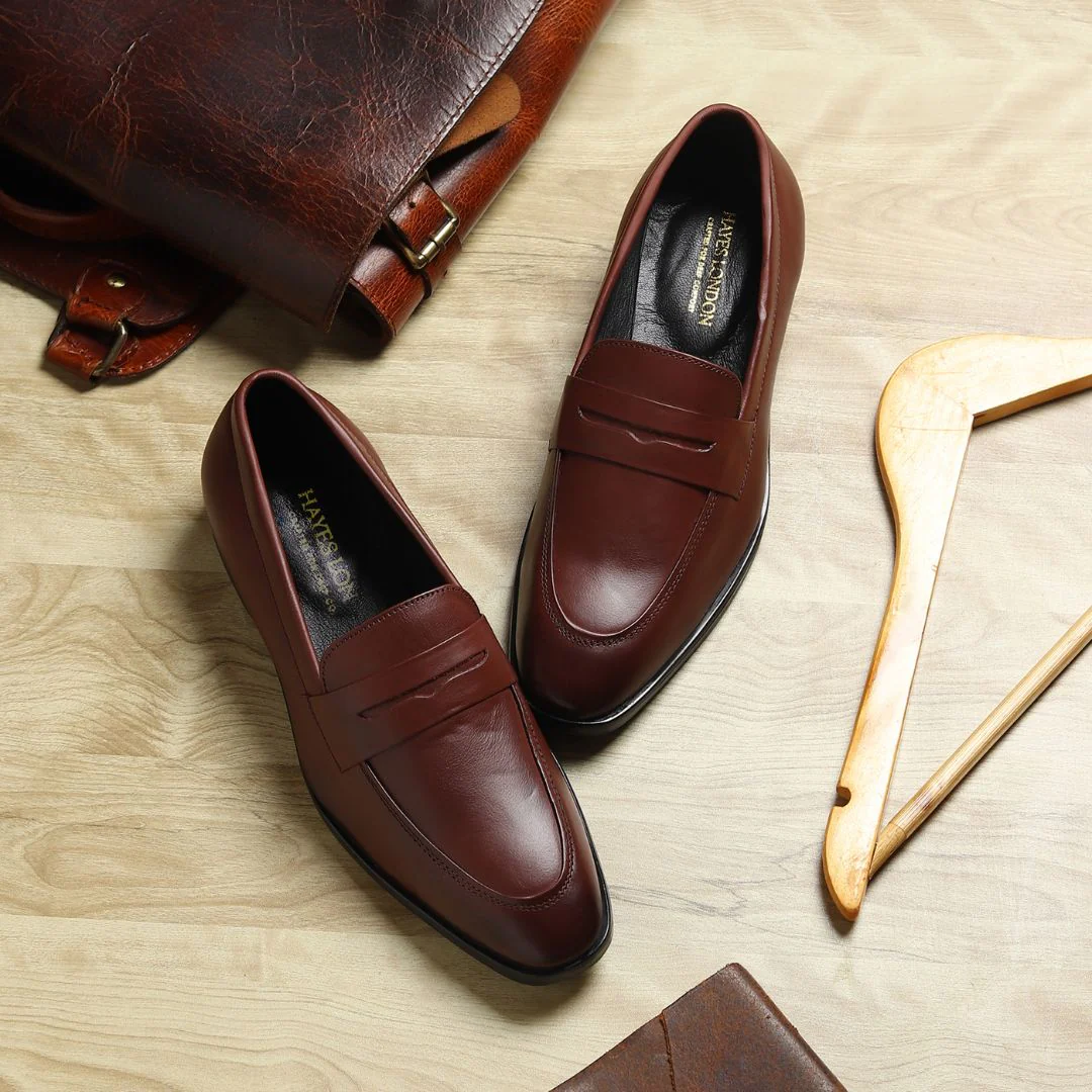 Belmonte Brown Formal Penny Loafers for Men – Genuine Leather Slip-On Shoes for Office & Party Wear - Image 15