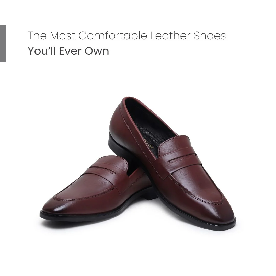 Belmonte Brown Formal Penny Loafers for Men – Genuine Leather Slip-On Shoes for Office & Party Wear - Image 4