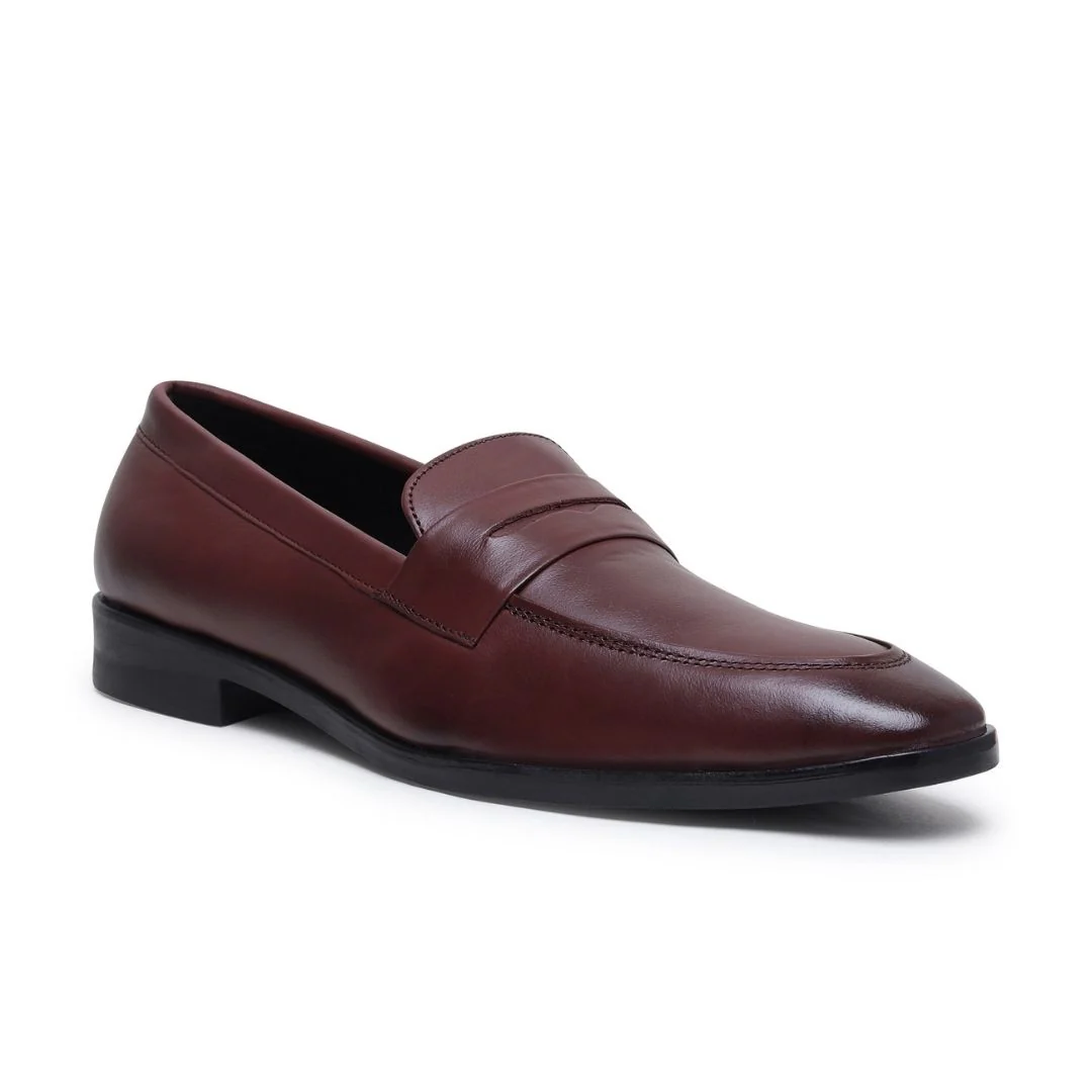 Belmonte Brown Formal Penny Loafers for Men – Genuine Leather Slip-On Shoes for Office & Party Wear - Image 6