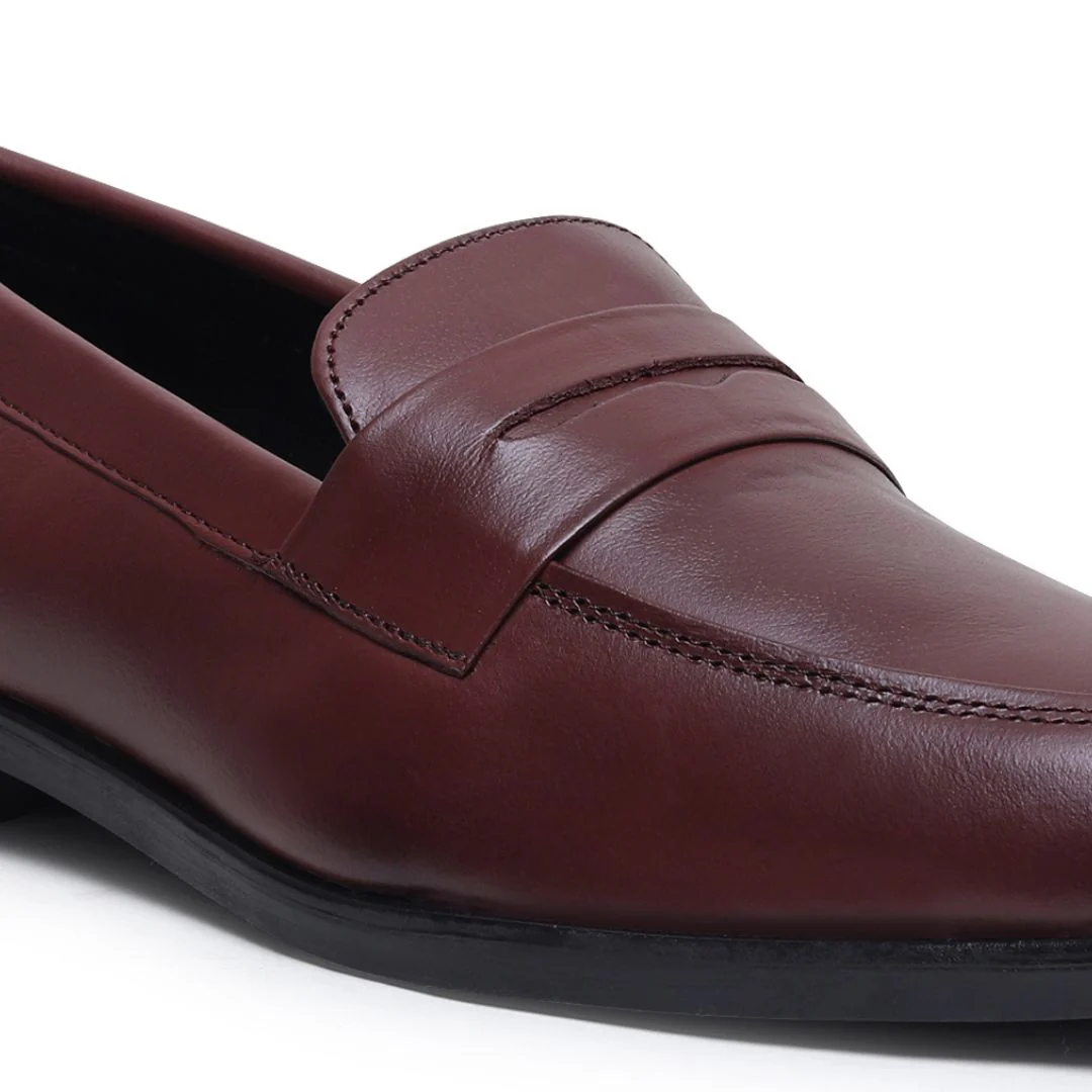 Belmonte Brown Formal Penny Loafers for Men – Genuine Leather Slip-On Shoes for Office & Party Wear - Image 9