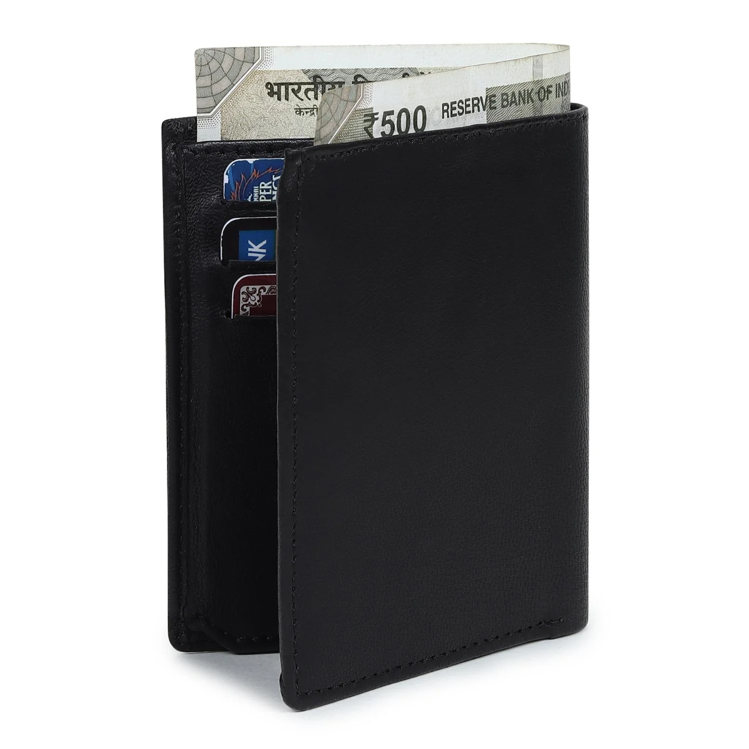 Black Genuine Leather Card Holder/Wallet For Men - RFID Blocking, Slim Formal/Casual Card Holder/Wallet With 11 Compartments - Image 11