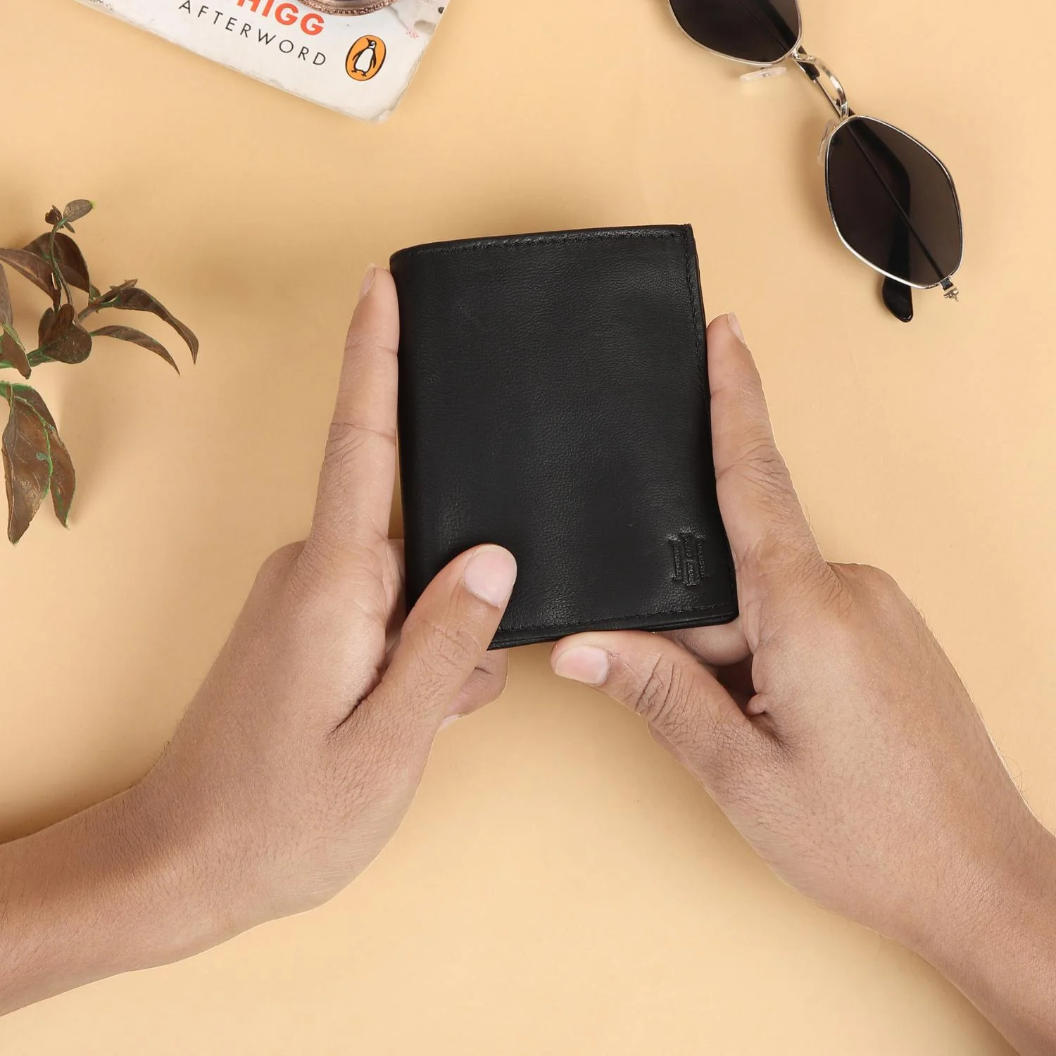 Black Genuine Leather Card Holder/Wallet For Men - RFID Blocking, Slim Formal/Casual Card Holder/Wallet With 11 Compartments - Image 5
