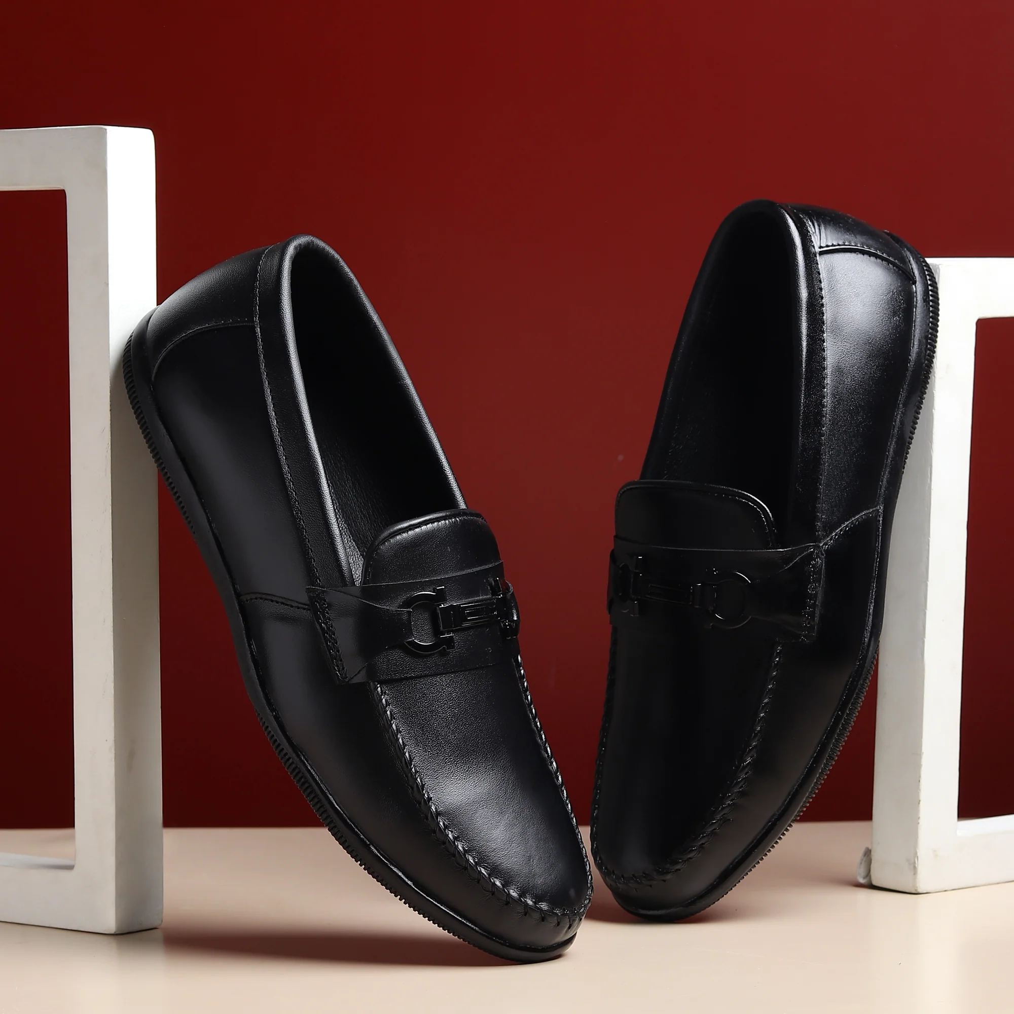 Blaze Horsebit Loafers – Black Plain Genuine Leather Men’s Shoes - Image 10
