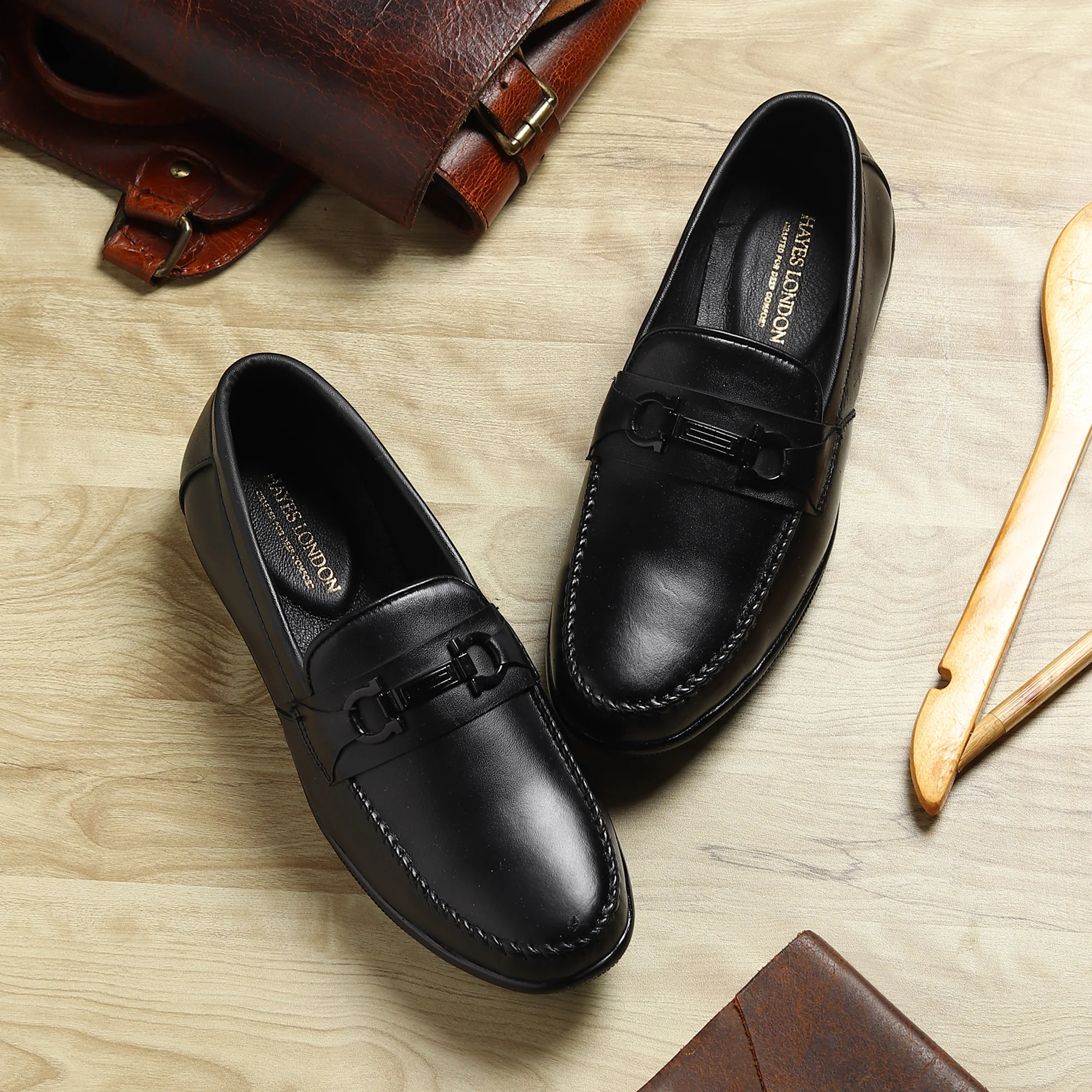 Blaze Horsebit Loafers – Black Plain Genuine Leather Men’s Shoes - Image 13