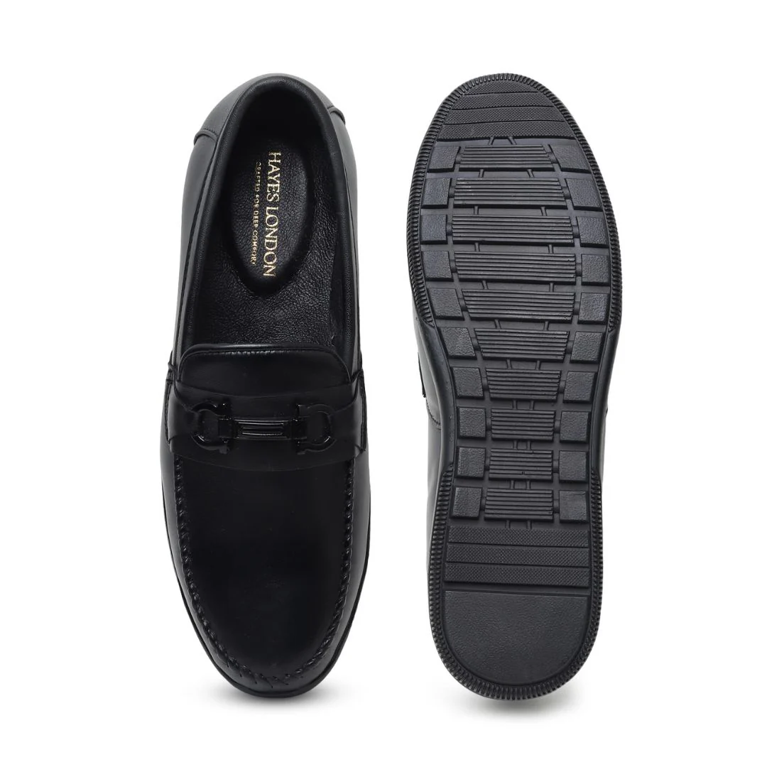 Blaze Horsebit Loafers – Black Plain Genuine Leather Men’s Shoes - Image 9