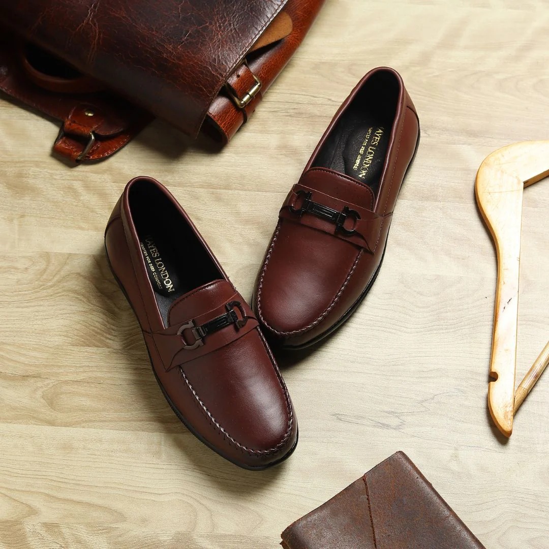 Blaze Horsebit Loafers – Brown Plain Genuine Leather Men’s Shoes - Image 14