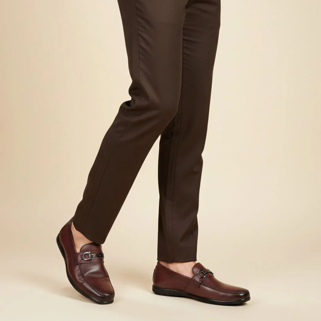 Blaze Horsebit Loafers – Brown Plain Genuine Leather Men’s Shoes - Image 16