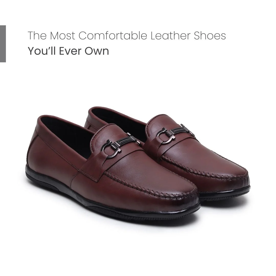 Blaze Horsebit Loafers – Brown Plain Genuine Leather Men’s Shoes - Image 4