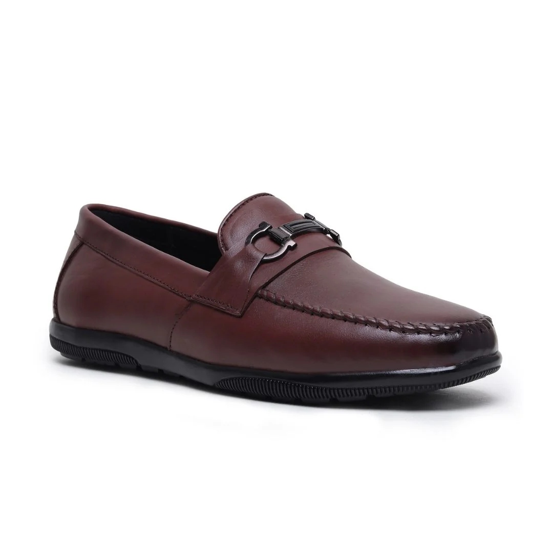 Blaze Horsebit Loafers – Brown Plain Genuine Leather Men’s Shoes - Image 6