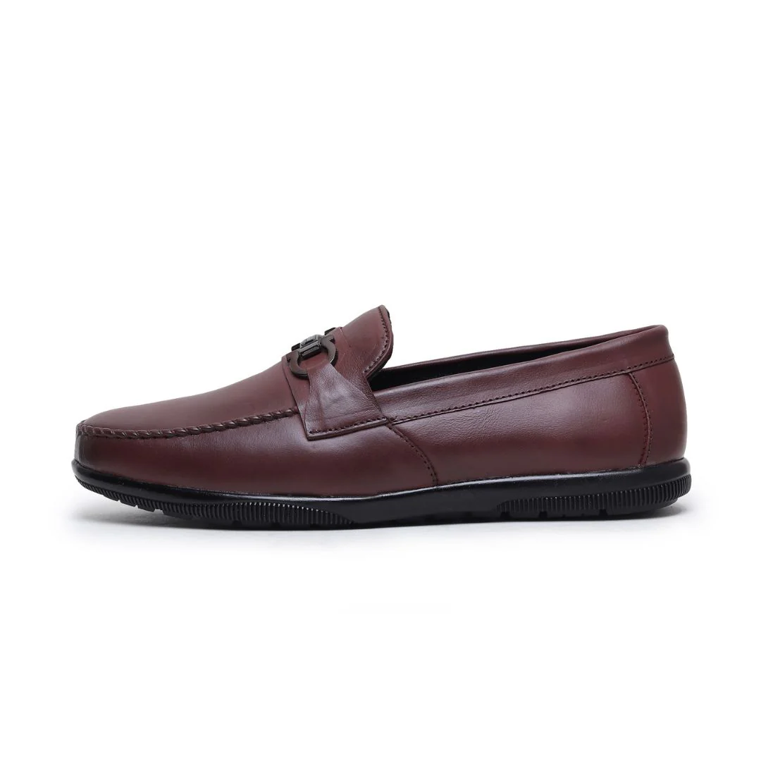 Blaze Horsebit Loafers – Brown Plain Genuine Leather Men’s Shoes - Image 7