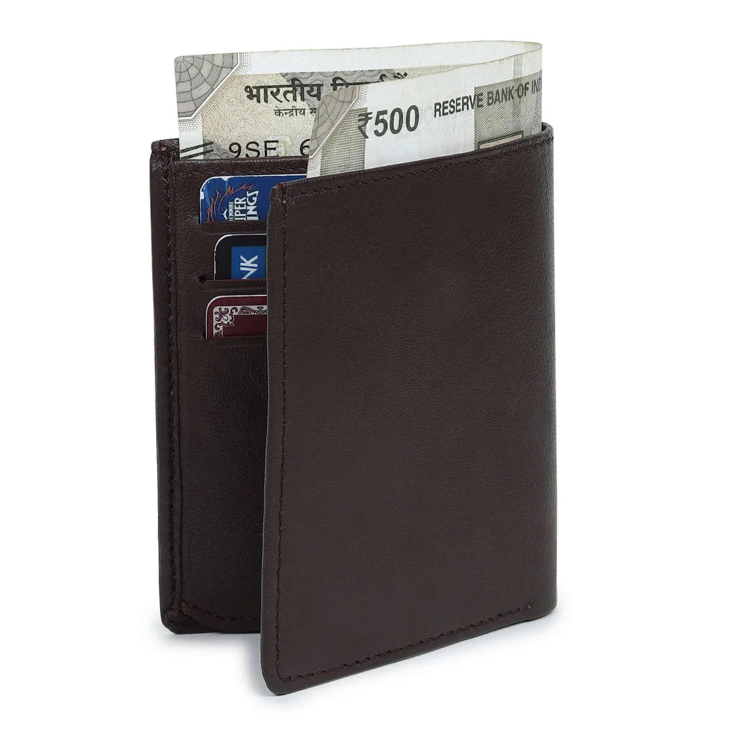 Brown Genuine Leather Card Holder/Wallet For Men - RFID Blocking, Slim Formal/Casual Card Holder/Wallet With 11 Compartments - Image 11