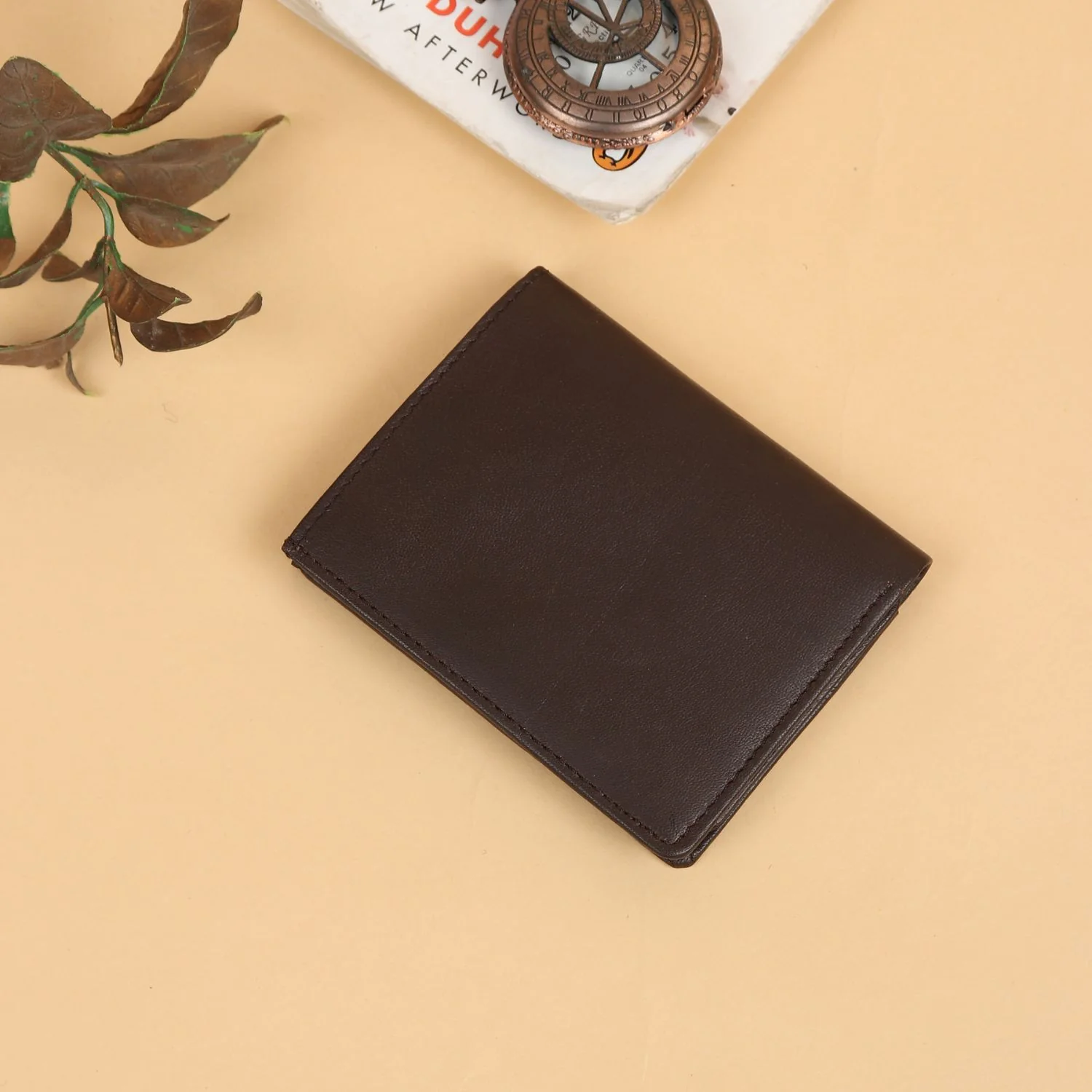 Brown Genuine Leather Card Holder/Wallet For Men - RFID Blocking, Slim Formal/Casual Card Holder/Wallet With 11 Compartments - Image 3