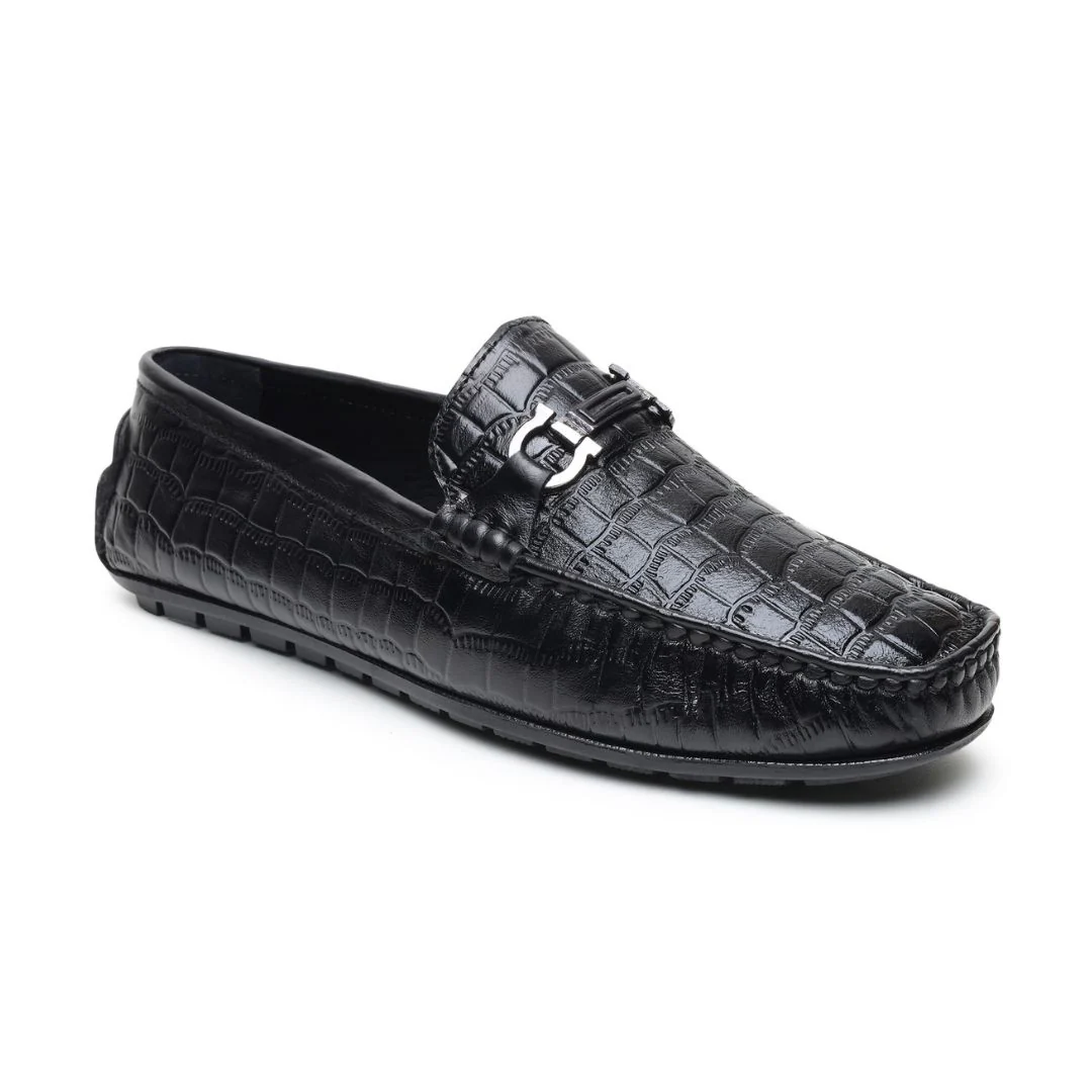 Cruze Driving Loafers – Black Croco Genuine Leather Men’s Shoes - Image 6