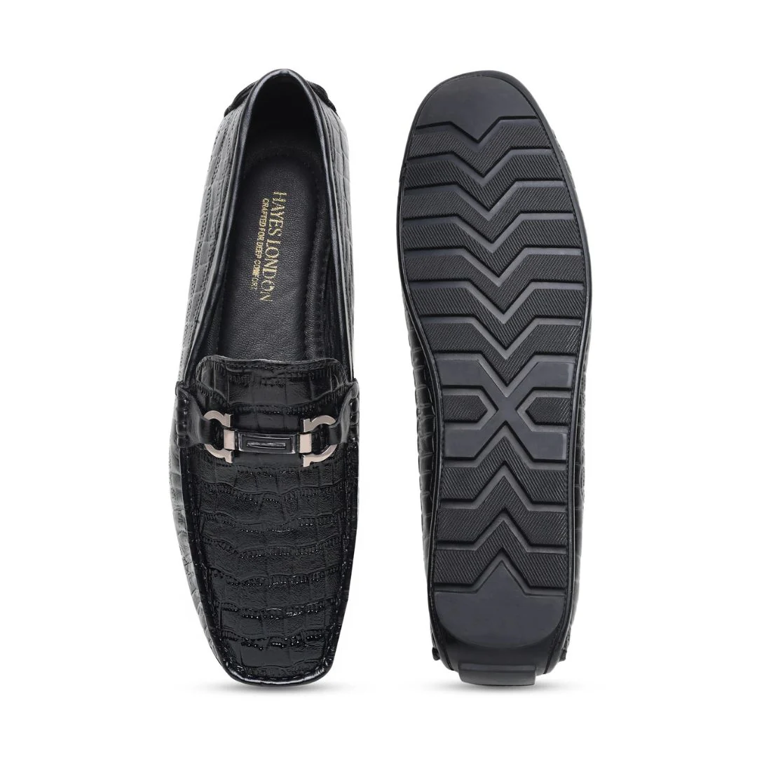 Cruze Driving Loafers – Black Croco Genuine Leather Men’s Shoes - Image 9