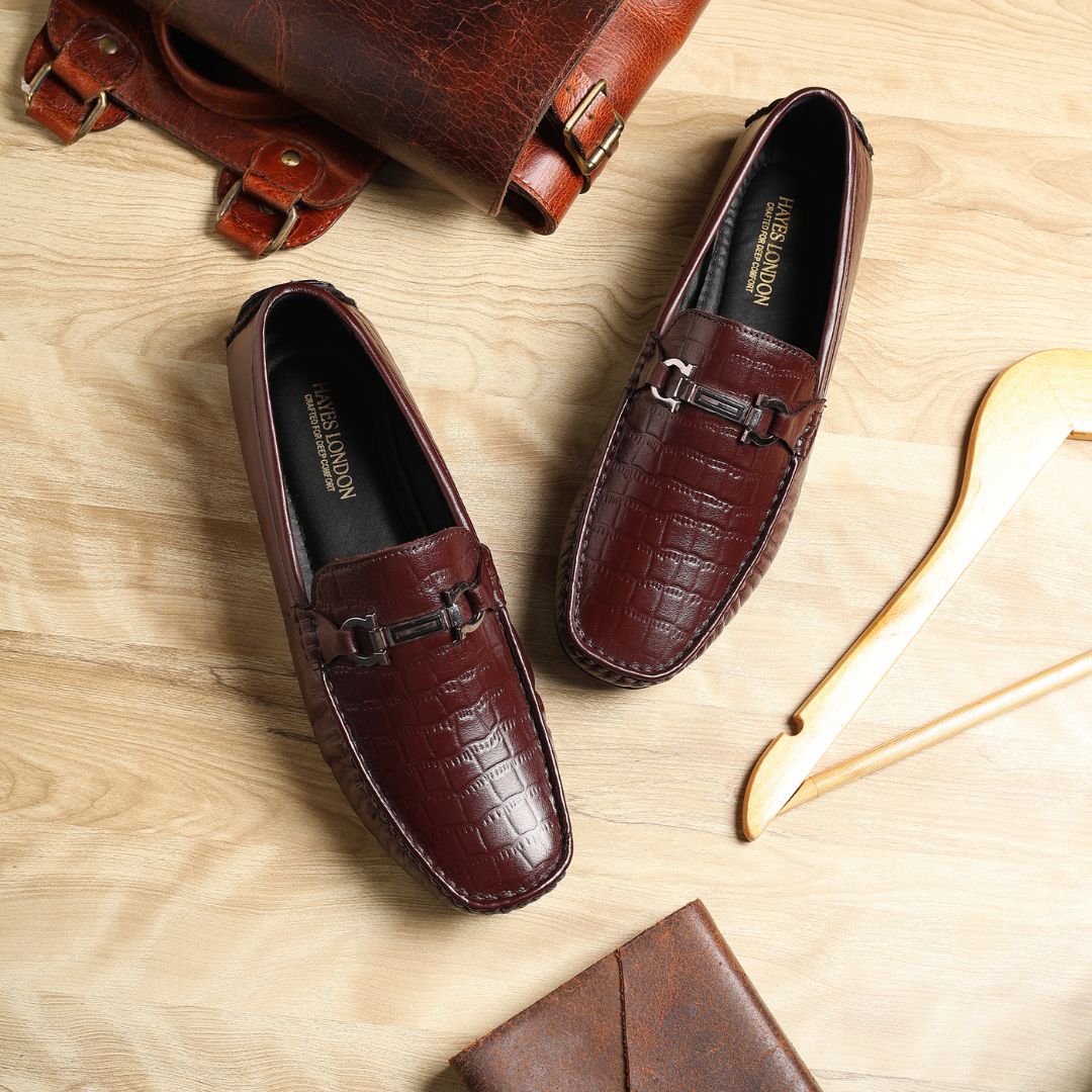 Cruze Driving Loafers – Brown Croco Genuine Leather Men’s Shoes - Image 12