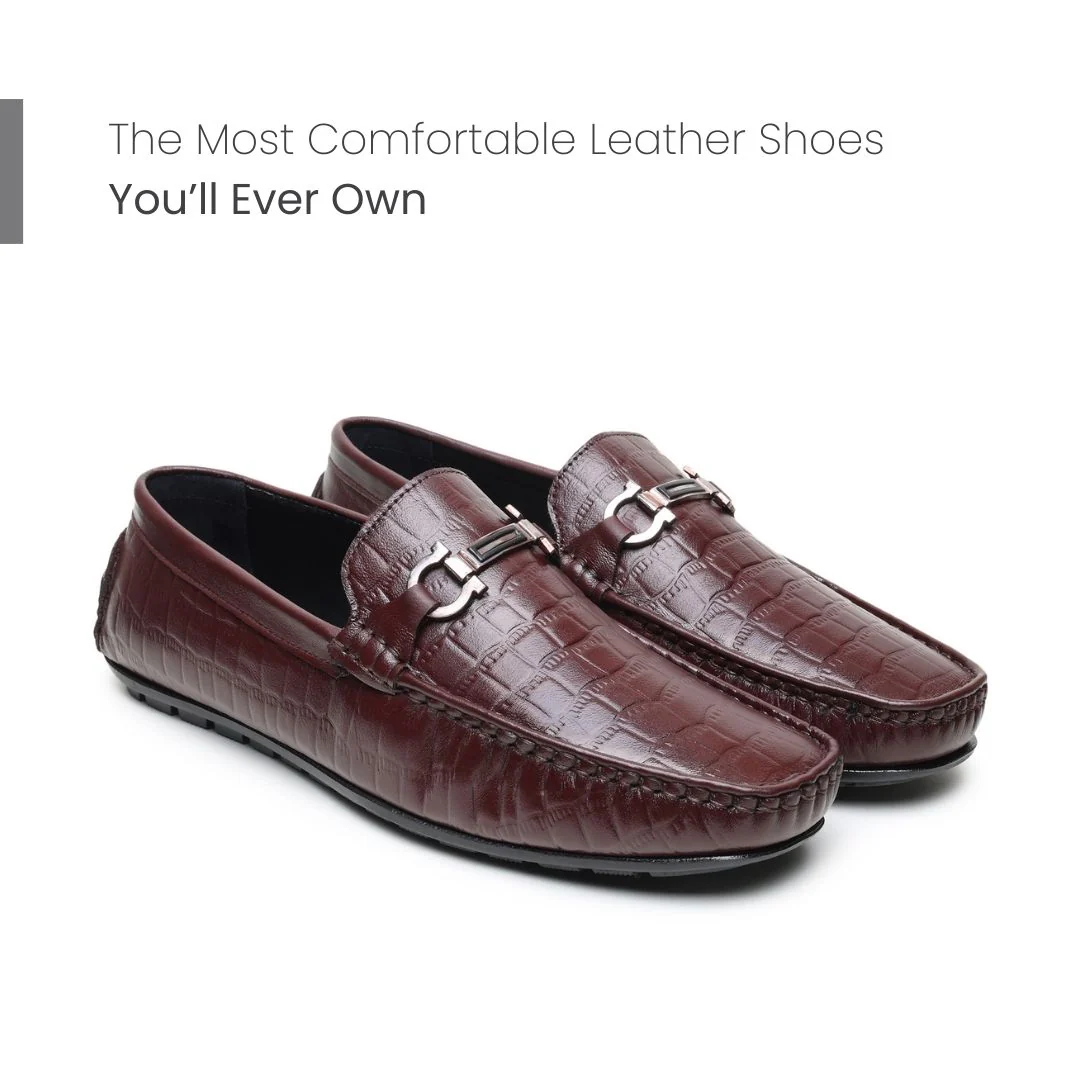 Cruze Driving Loafers – Brown Croco Genuine Leather Men’s Shoes - Image 4