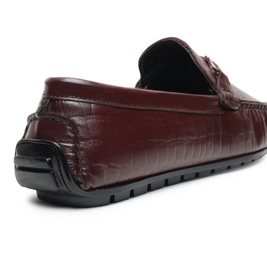 Cruze Driving Loafers – Brown Croco Genuine Leather Men’s Shoes - Image 7