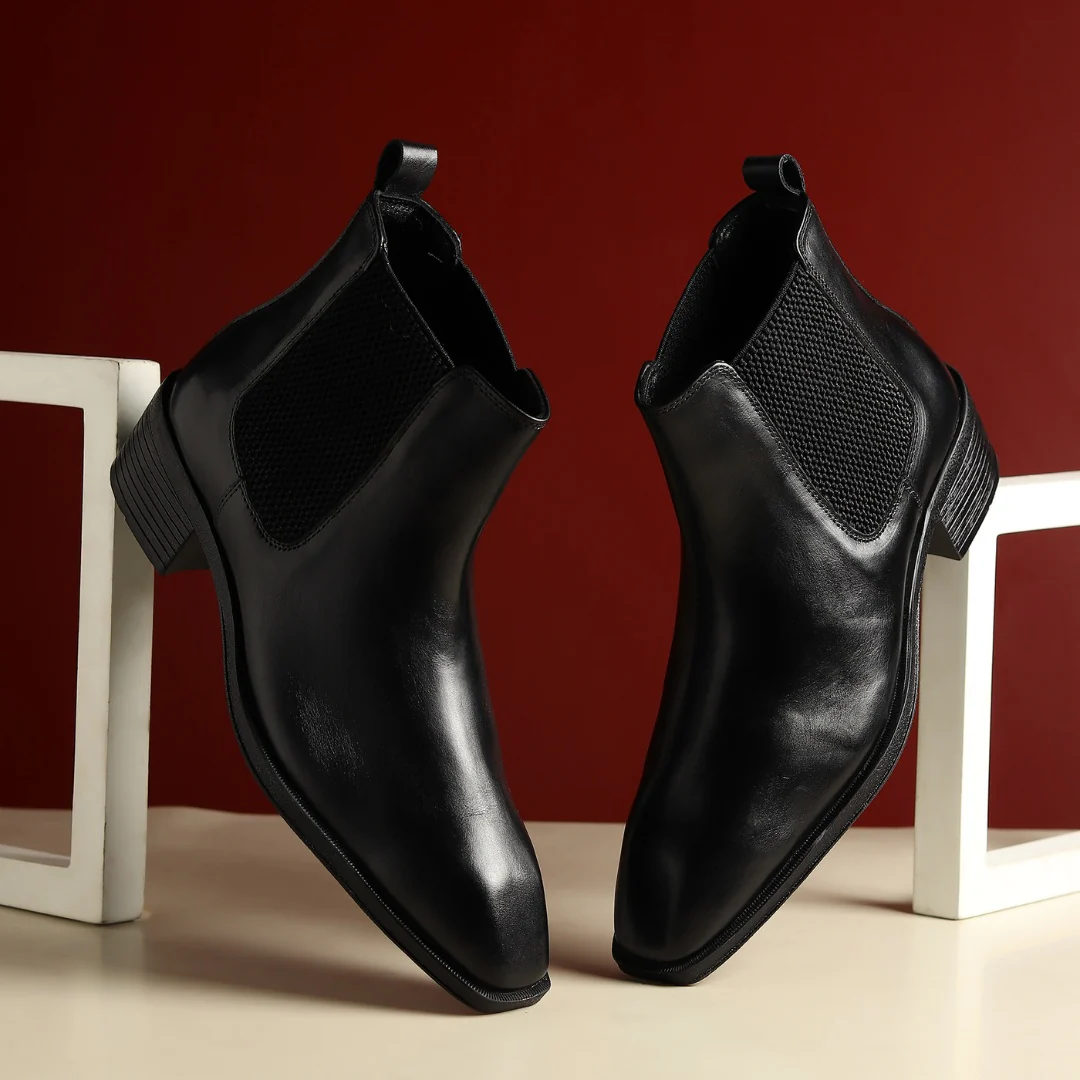 Dominion Cuban Chelsea Boots – Black Genuine Leather Men’s Boots - Image 12