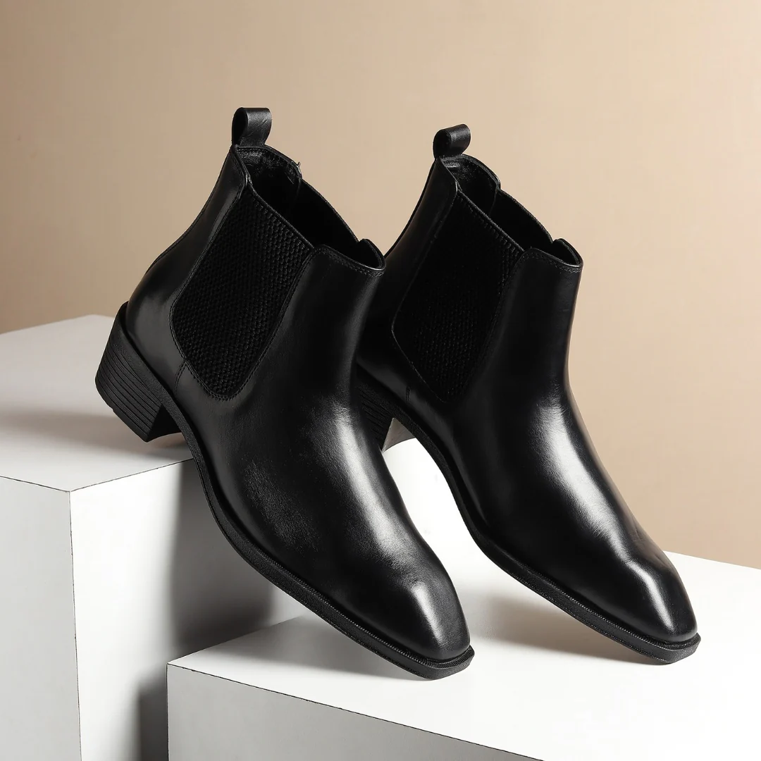 Dominion Cuban Chelsea Boots – Black Genuine Leather Men’s Boots - Image 13