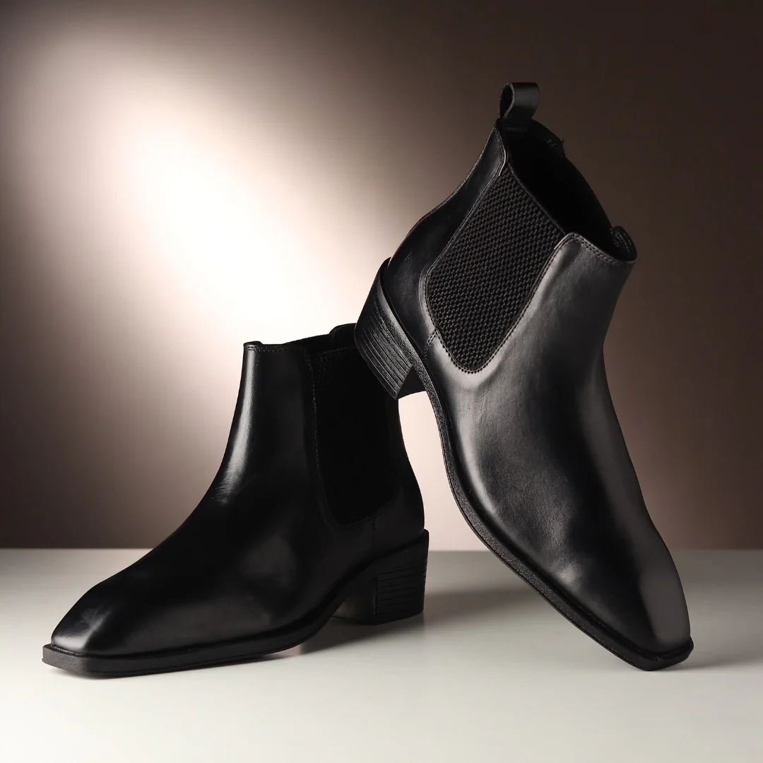 Dominion Cuban Chelsea Boots – Black Genuine Leather Men’s Boots - Image 14