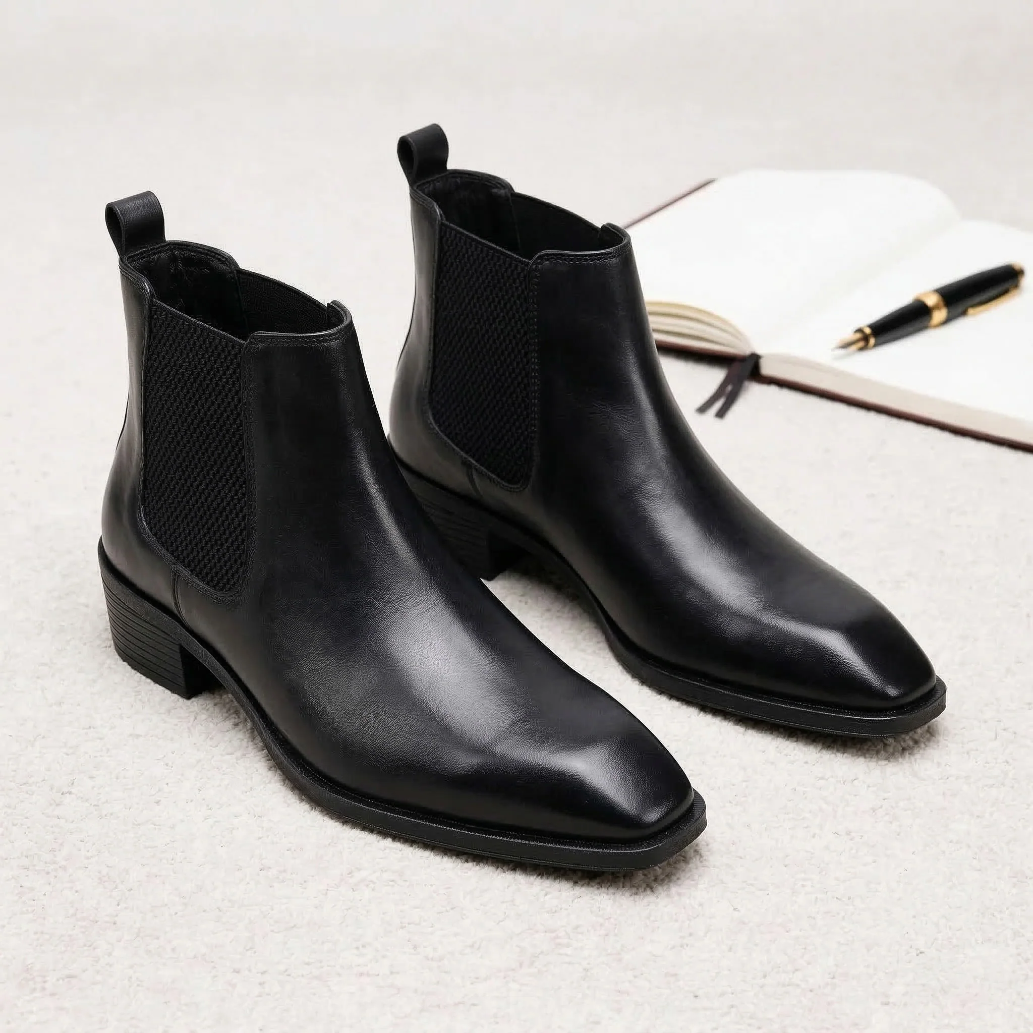 Dominion Cuban Chelsea Boots – Black Genuine Leather Men’s Boots - Image 4
