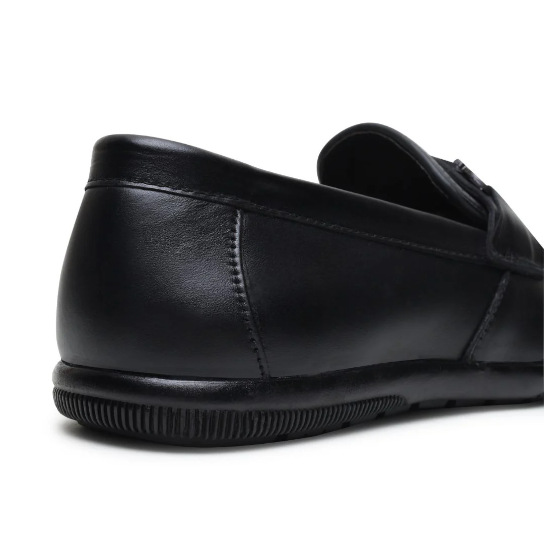 Dune Horsebit Loafers – Black Perforated Genuine Leather Men’s Shoes - Image 7