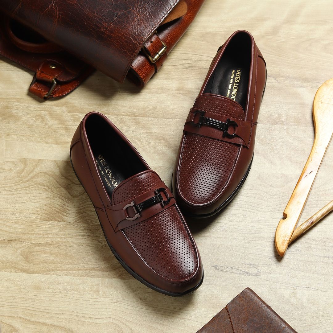 Dune Horsebit Loafers – Brown Perforated Genuine Leather Men’s Shoes - Image 14