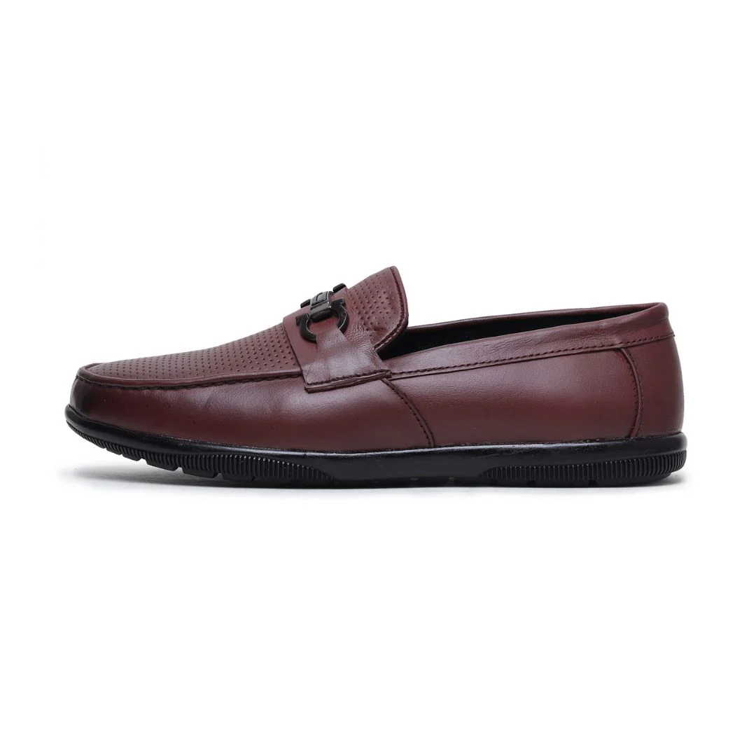 Dune Horsebit Loafers – Brown Perforated Genuine Leather Men’s Shoes - Image 7