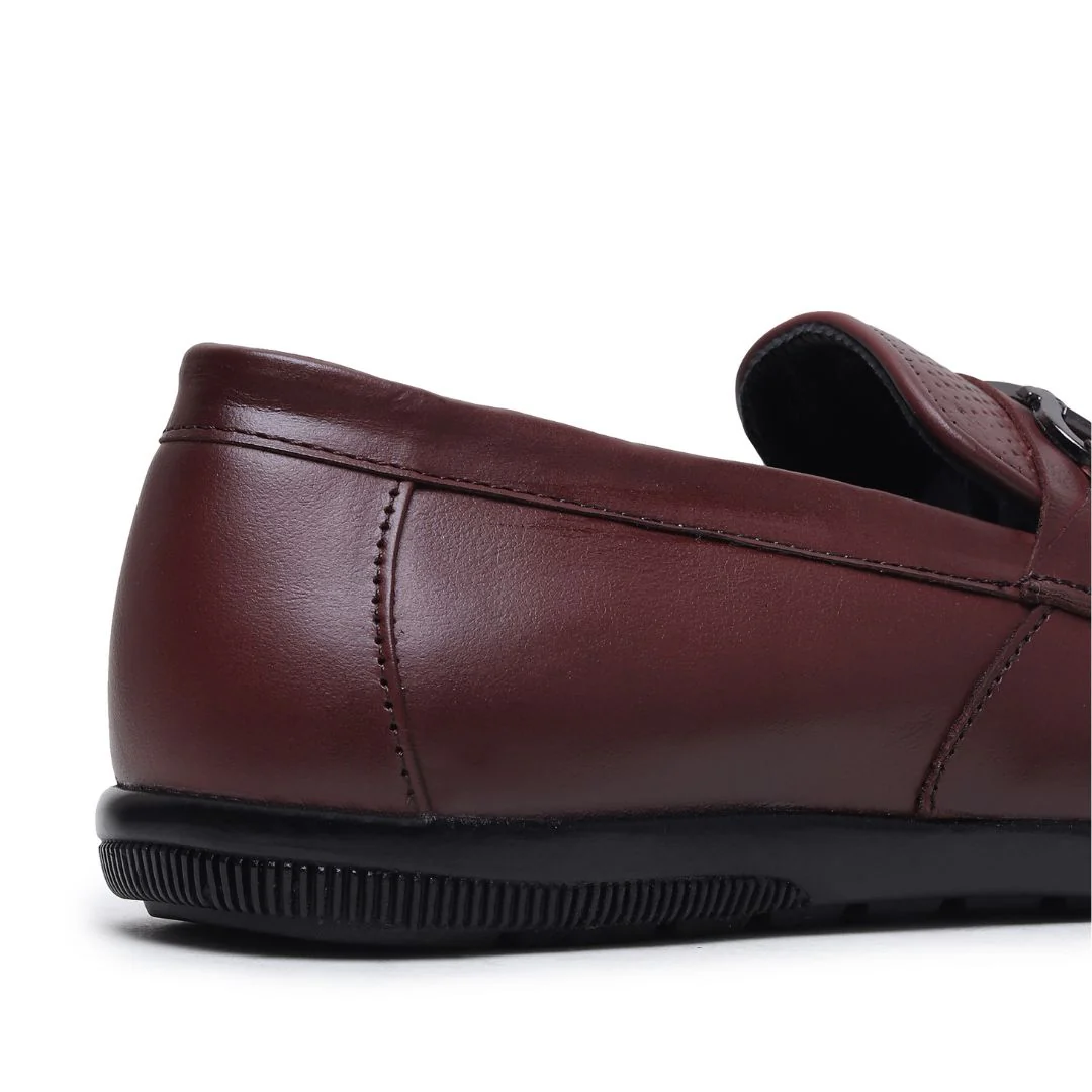 Dune Horsebit Loafers – Brown Perforated Genuine Leather Men’s Shoes - Image 9