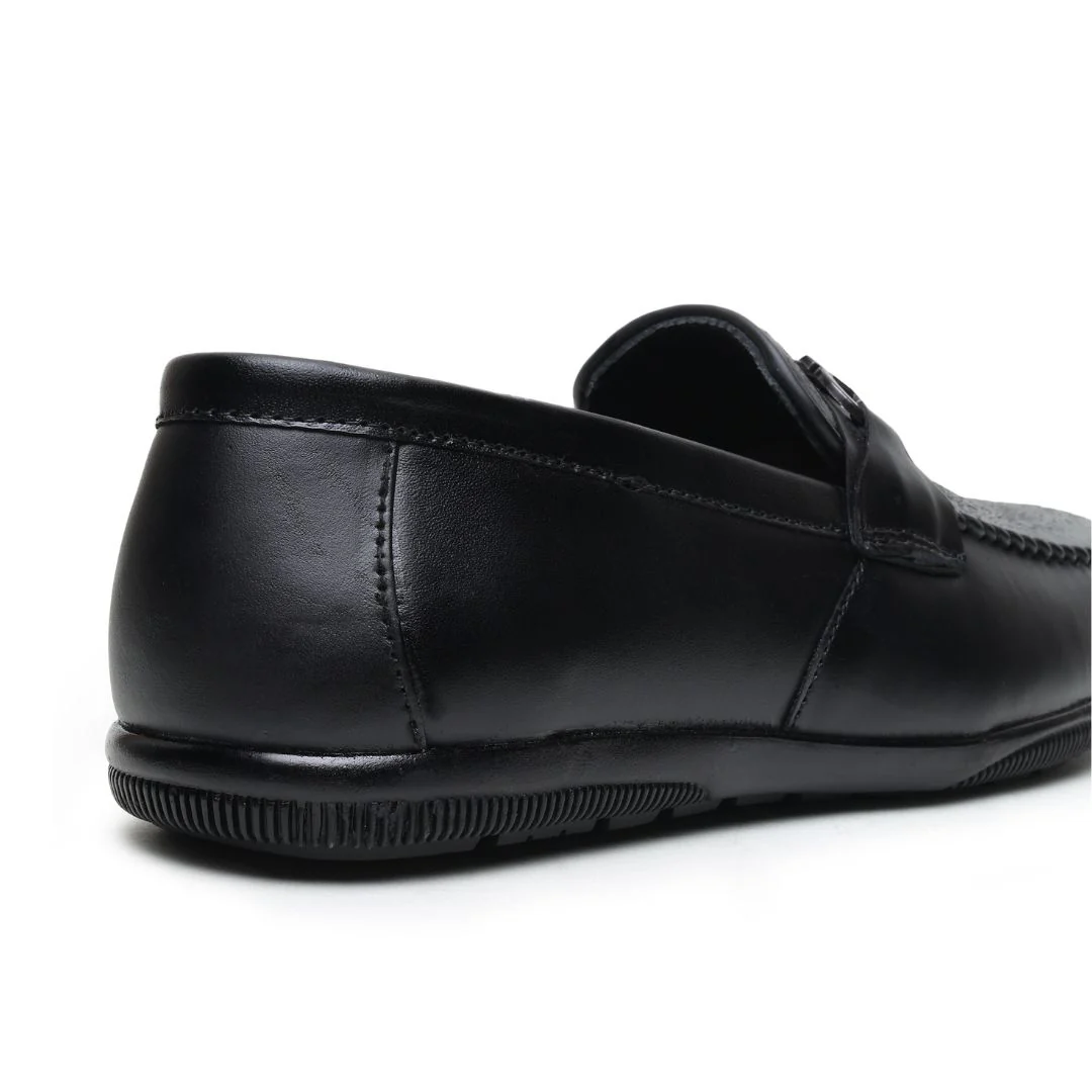 Falcon Horsebit Loafers – Black Pebbled Genuine Leather Men’s Shoes - Image 8