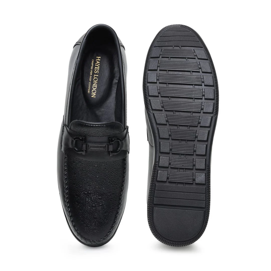 Falcon Horsebit Loafers – Black Pebbled Genuine Leather Men’s Shoes - Image 9