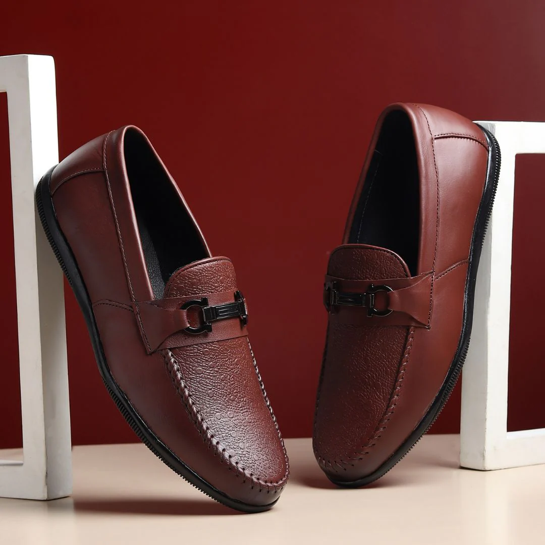 Falcon Horsebit Loafers – Brown Pebbled Genuine Leather Men’s Shoes - Image 11