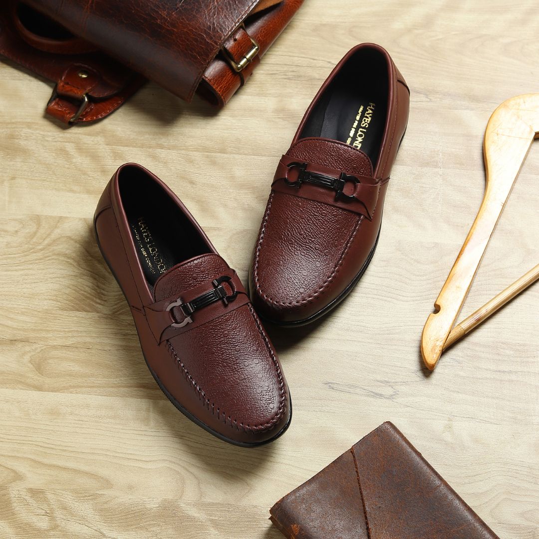 Falcon Horsebit Loafers – Brown Pebbled Genuine Leather Men’s Shoes - Image 14
