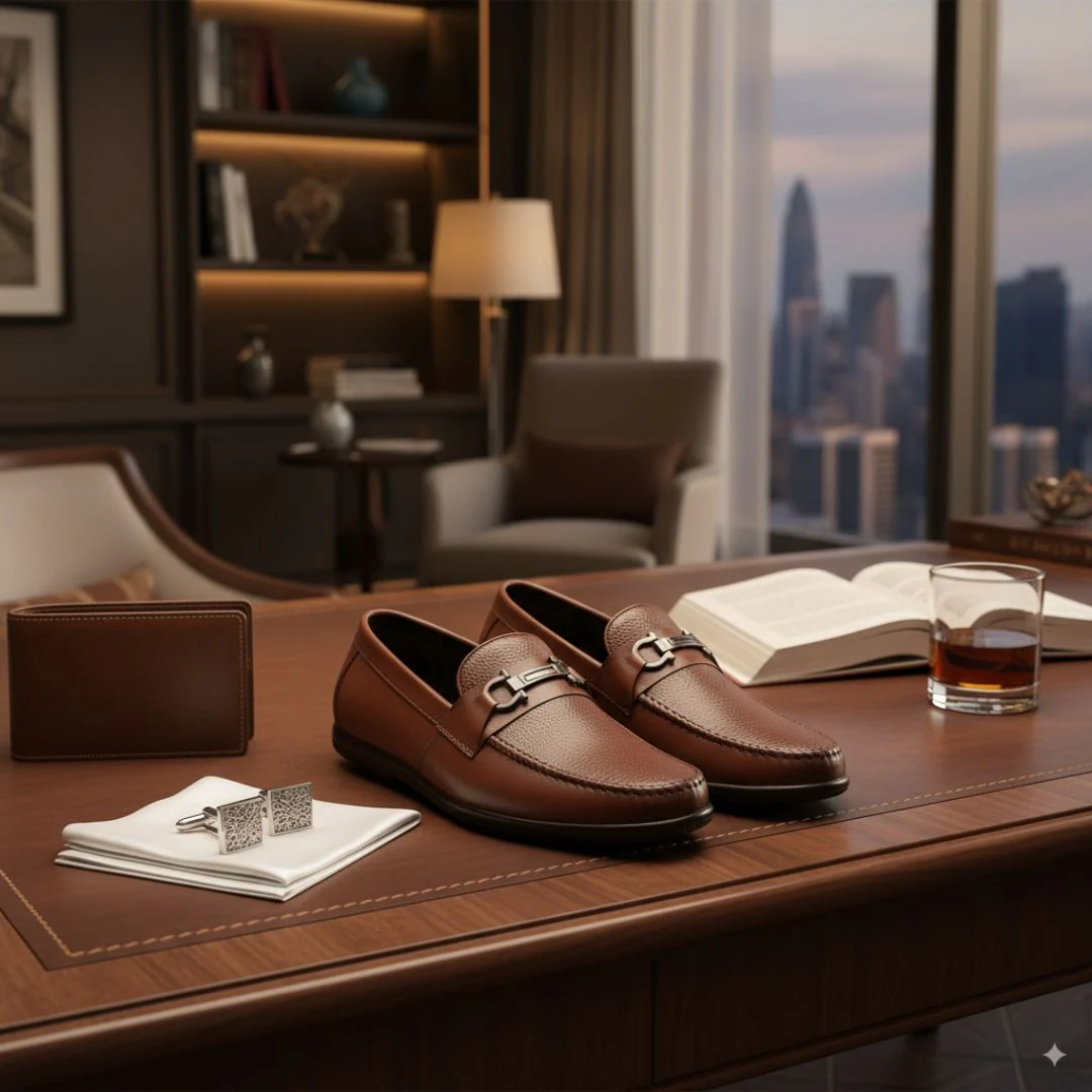 Falcon Horsebit Loafers – Brown Pebbled Genuine Leather Men’s Shoes - Image 15