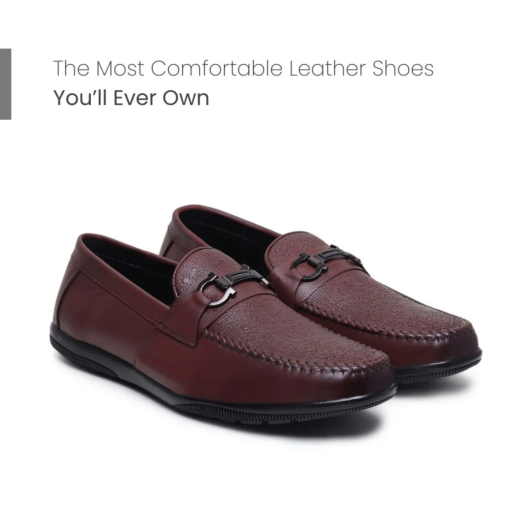 Falcon Horsebit Loafers – Brown Pebbled Genuine Leather Men’s Shoes - Image 4