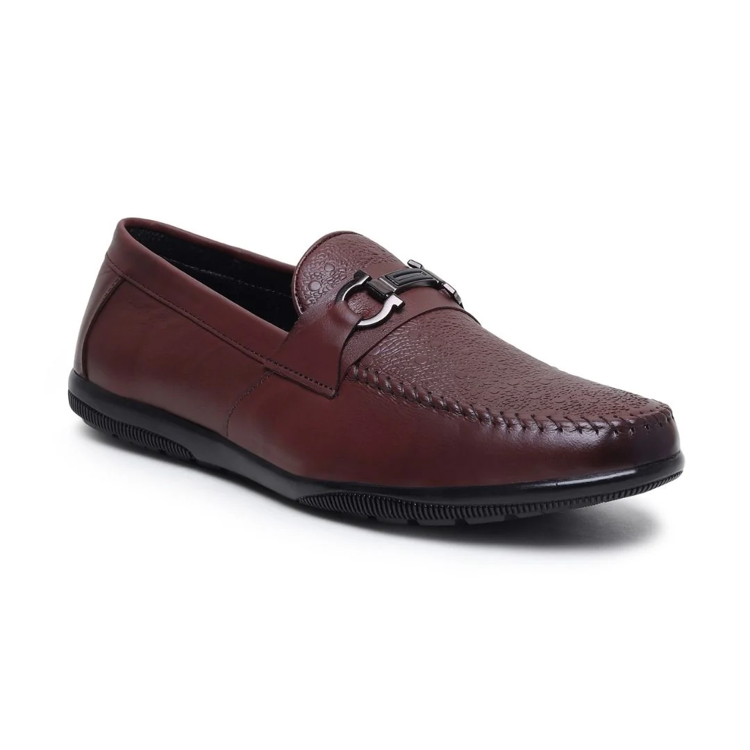Falcon Horsebit Loafers – Brown Pebbled Genuine Leather Men’s Shoes - Image 6