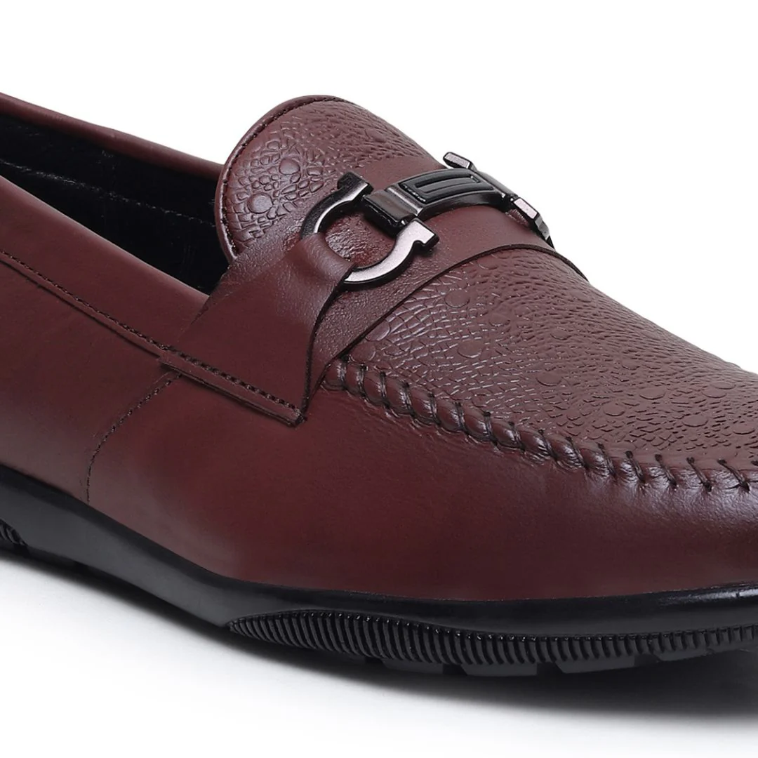 Falcon Horsebit Loafers – Brown Pebbled Genuine Leather Men’s Shoes - Image 8